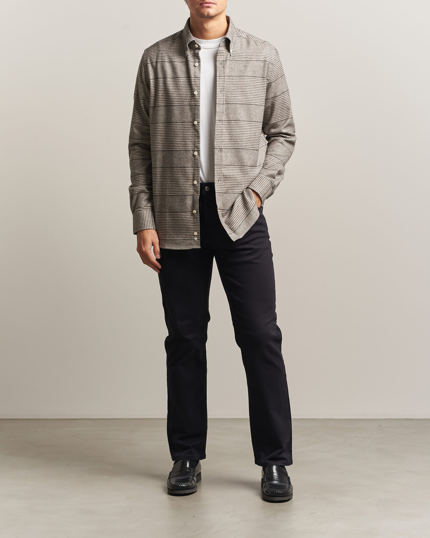 Herre | Skjorter | Morris | Soft Lama Check Shirt Camel
