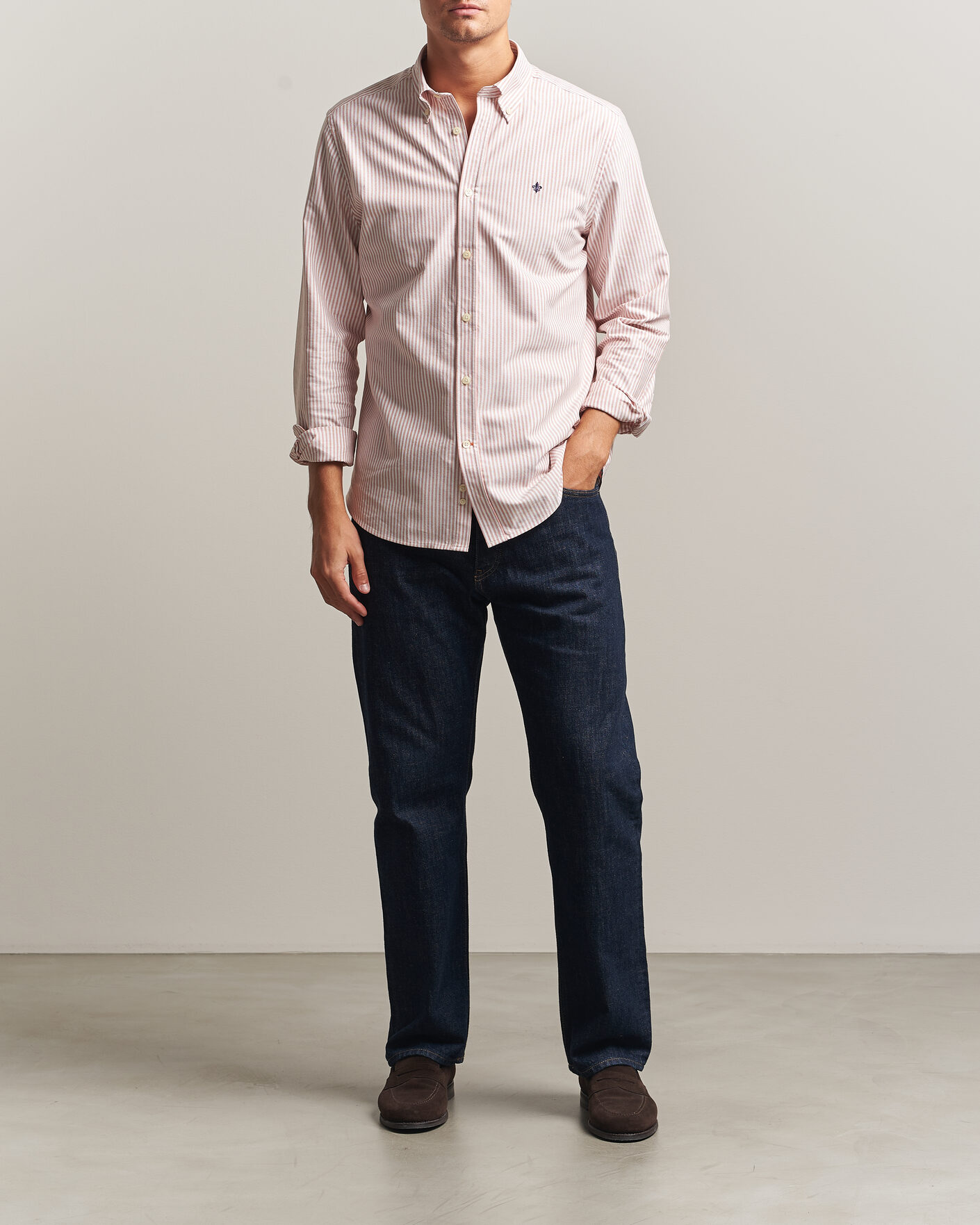 Herre | Skjorter | Morris | Douglas Oxford Stripe Shirt Orange