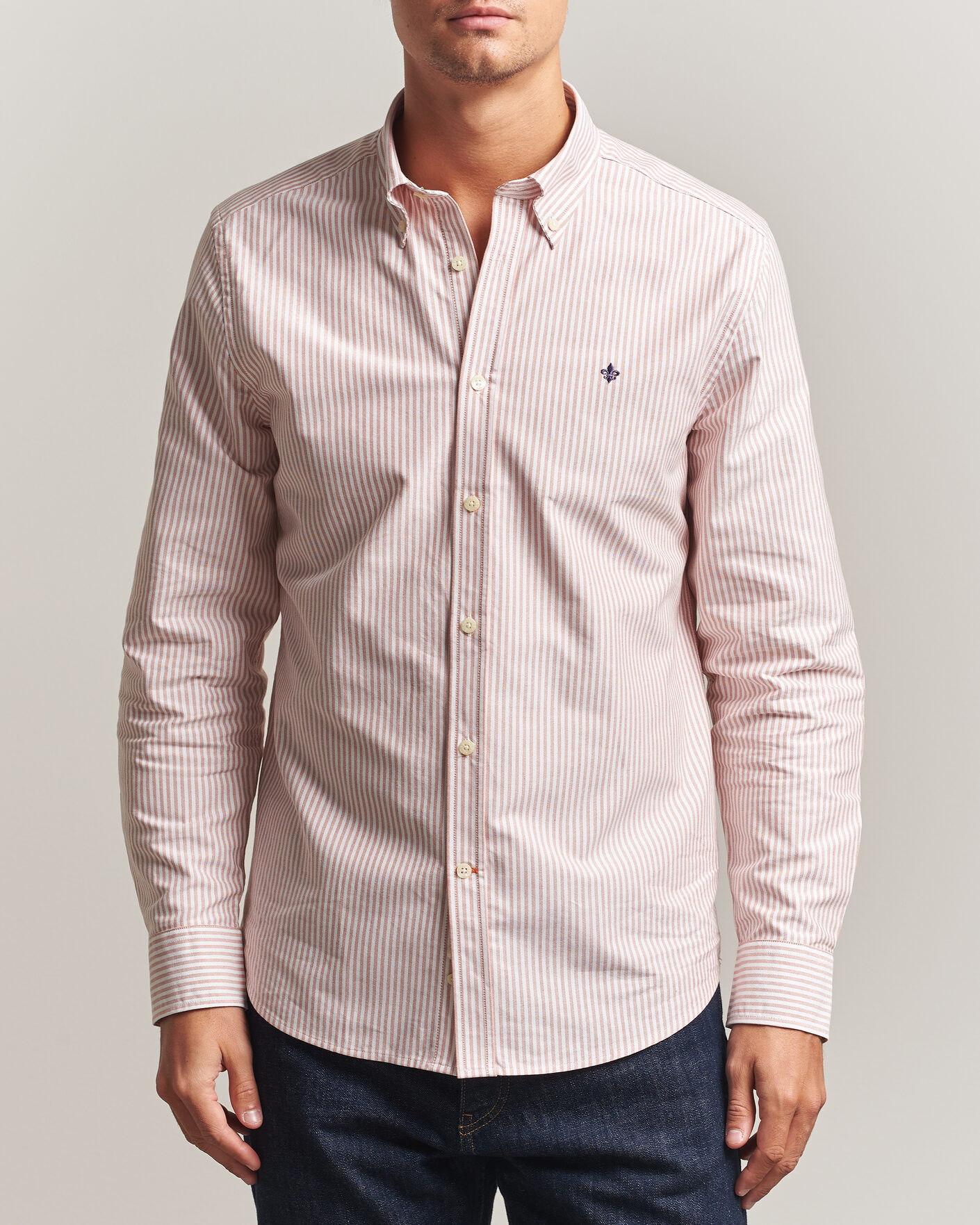 Herre | Skjorter | Morris | Douglas Oxford Stripe Shirt Orange