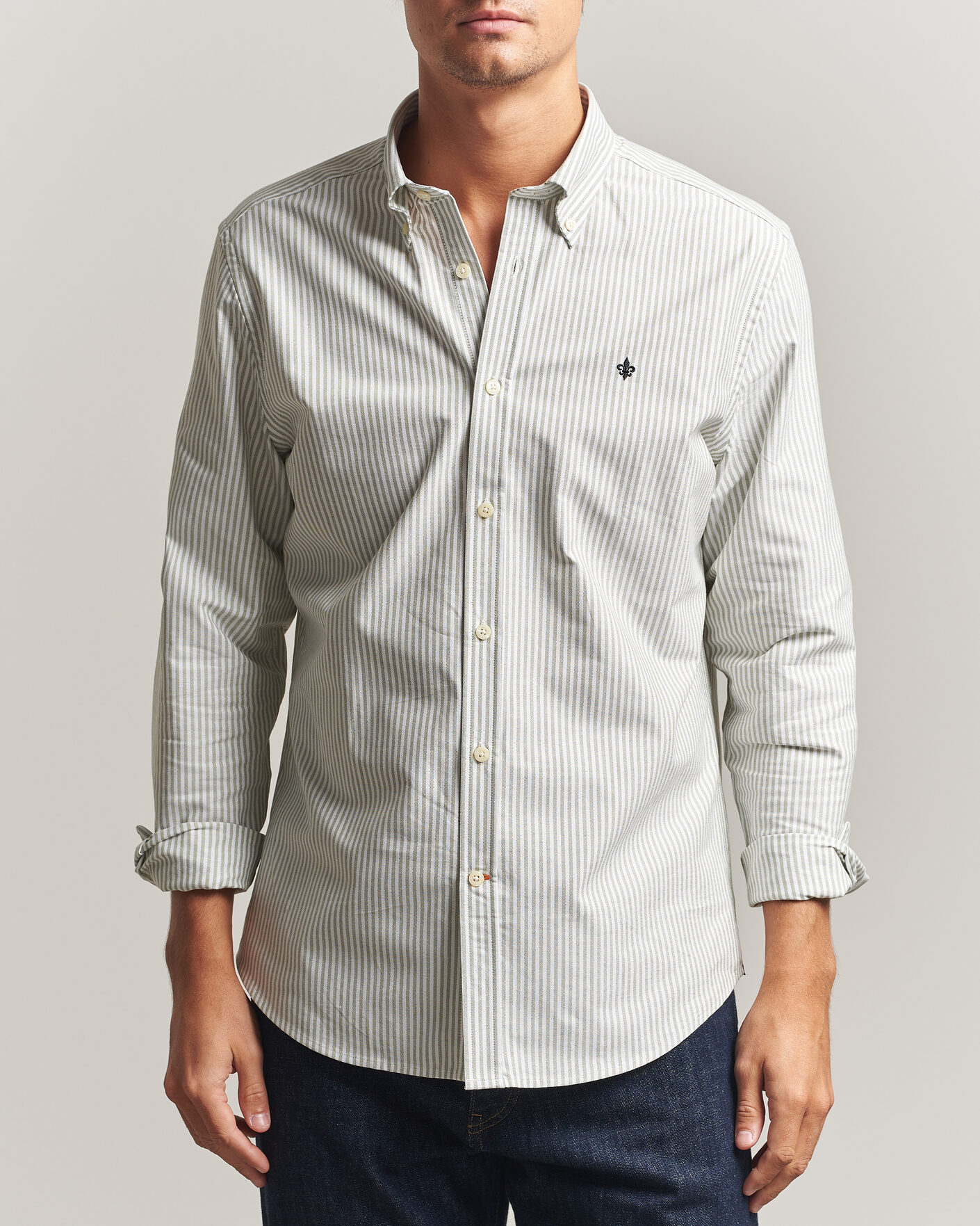 Herre | Skjorter | Morris | Douglas Oxford Stripe Shirt Olive