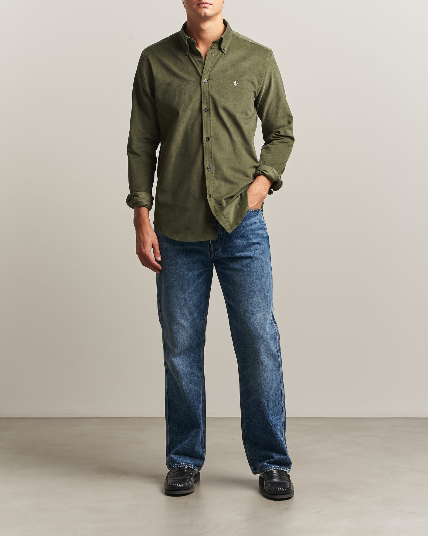 Herre | Skjorter | Morris | Douglas Cord Shirt Olive