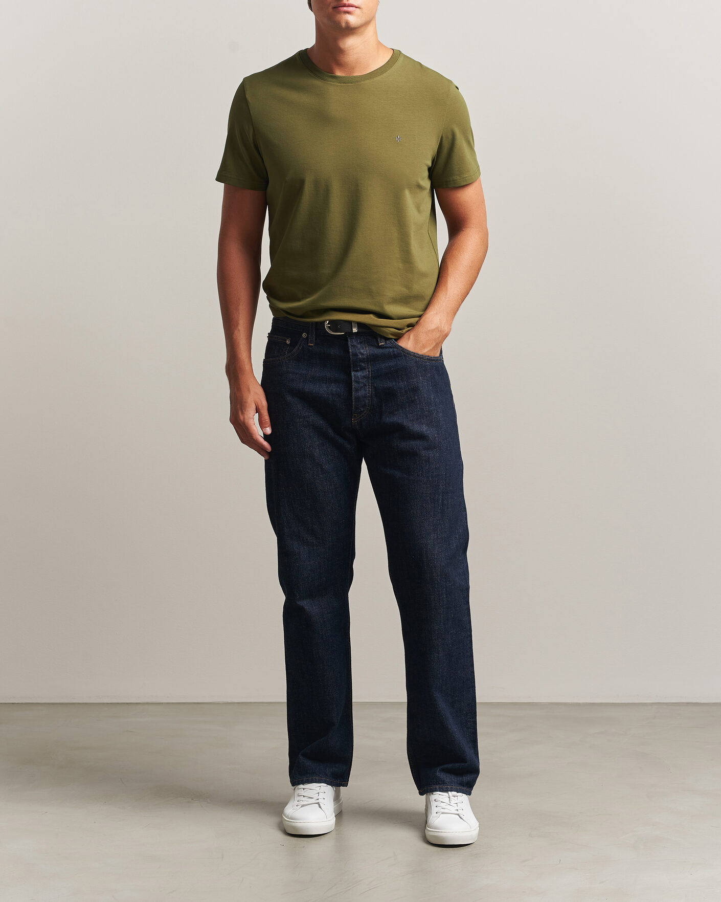 Herre | T-Shirts | Morris | James Crew Neck T-Shirt Olive