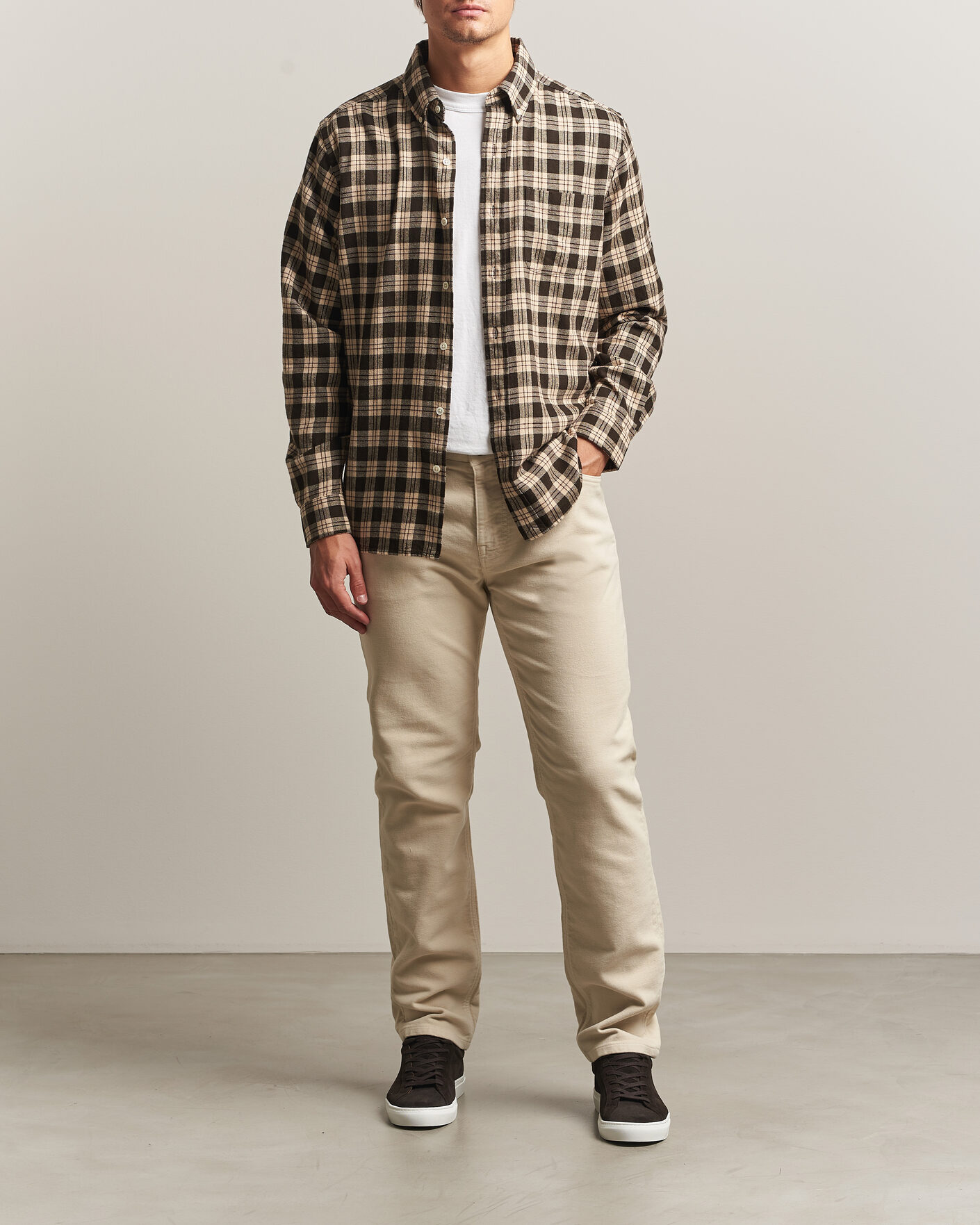 Herre | Bukser | Morris | James Winter Twill 5-Pocket Pants Off White
