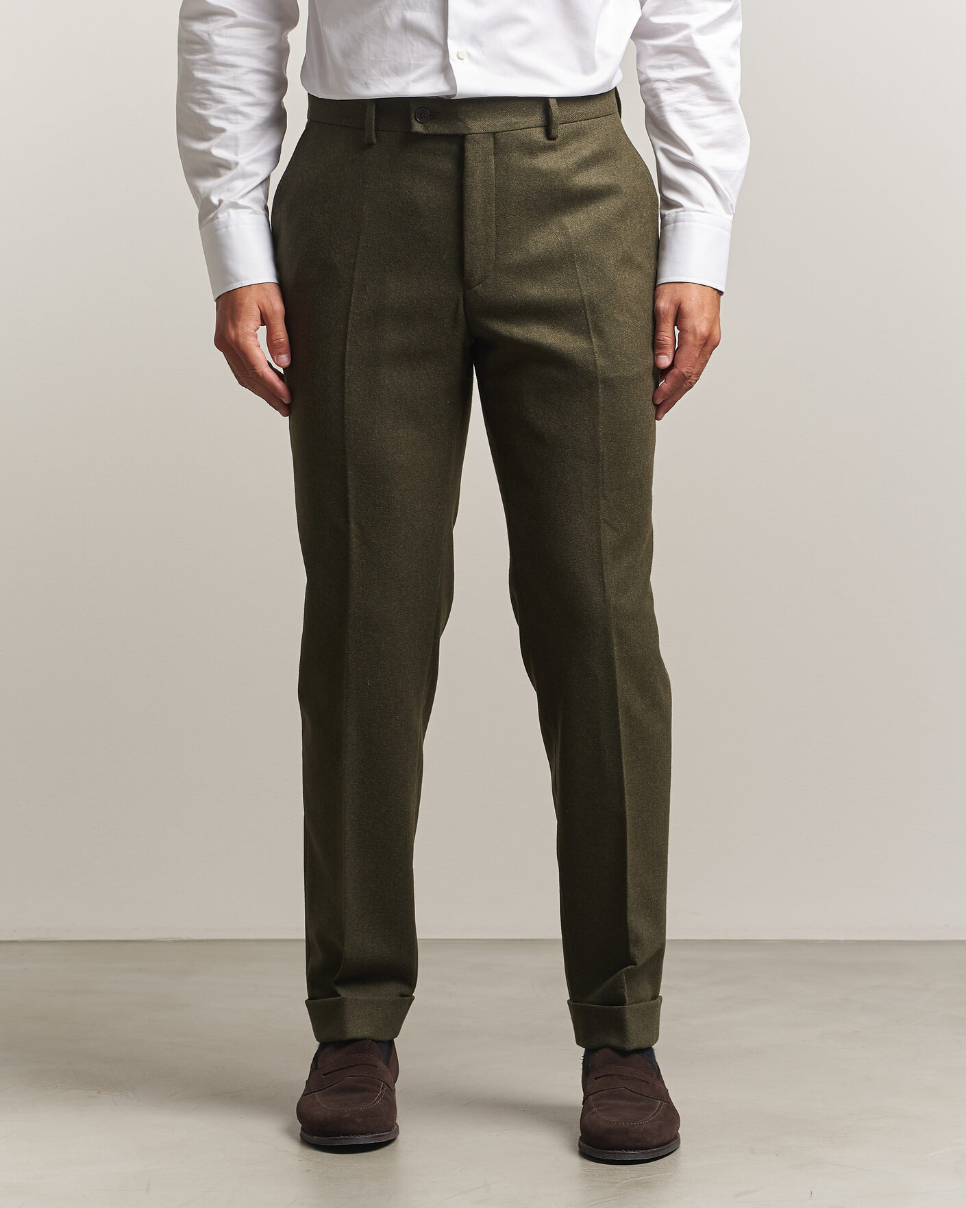 Herre | Bukser | Morris | Flannel Suit Trousers Green