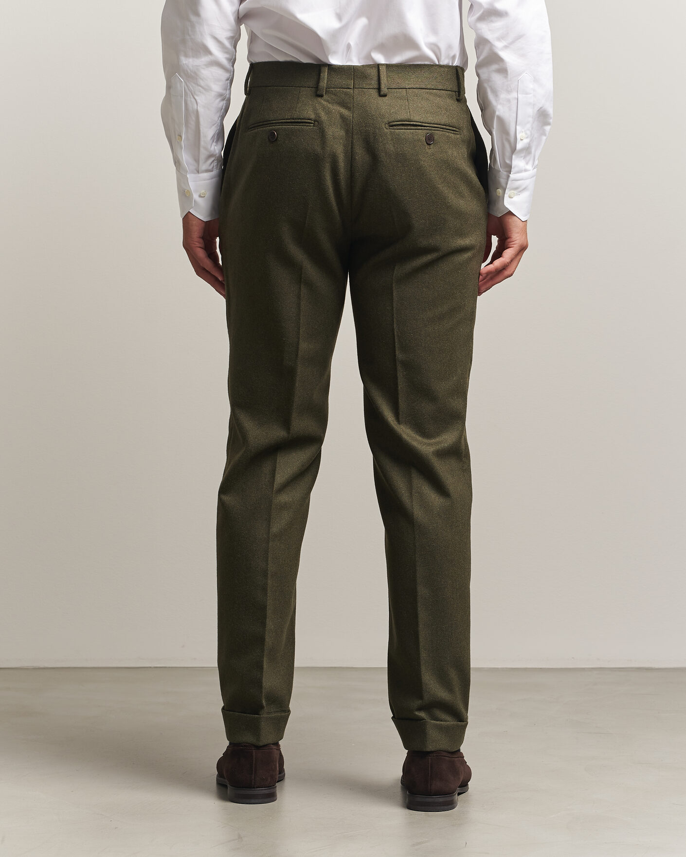 Herre | Bukser | Morris | Flannel Suit Trousers Green