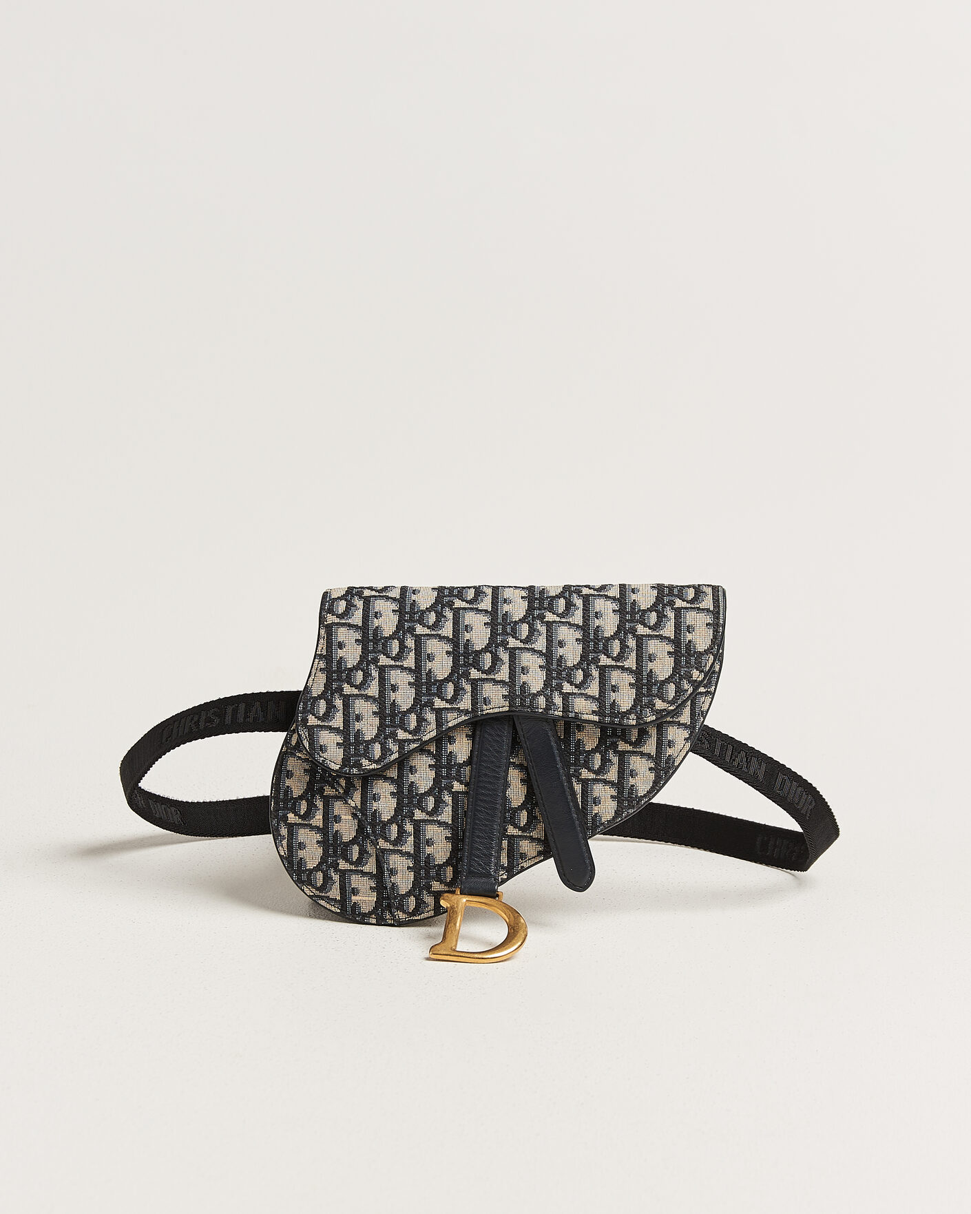 Herre | Pre-Owned & Vintage Bags | Dior Pre-Owned | Saddle Belt Pouch Bag Oblique Jacquard Blue