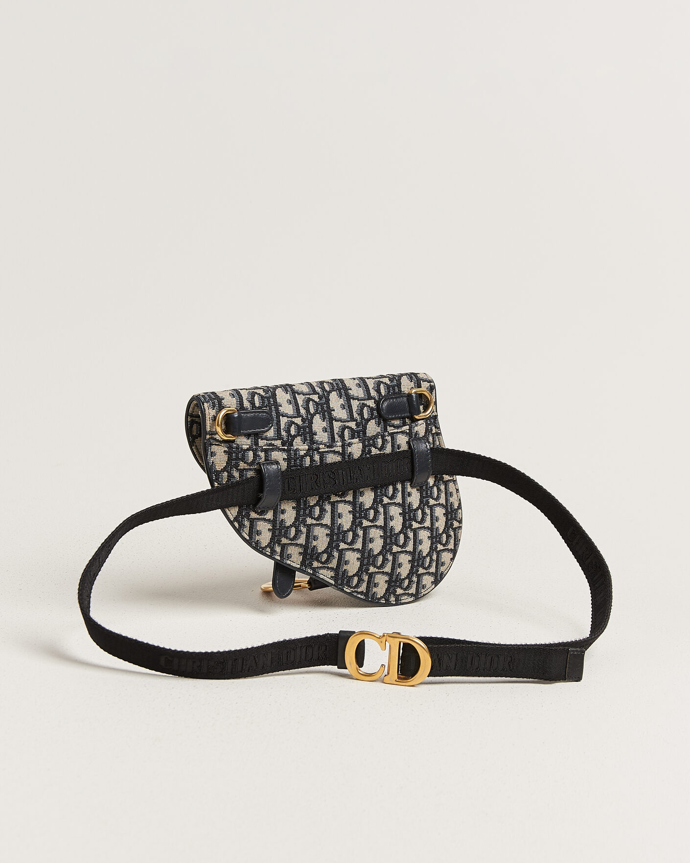 Herre | Pre-Owned & Vintage Bags | Dior Pre-Owned | Saddle Belt Pouch Bag Oblique Jacquard Blue