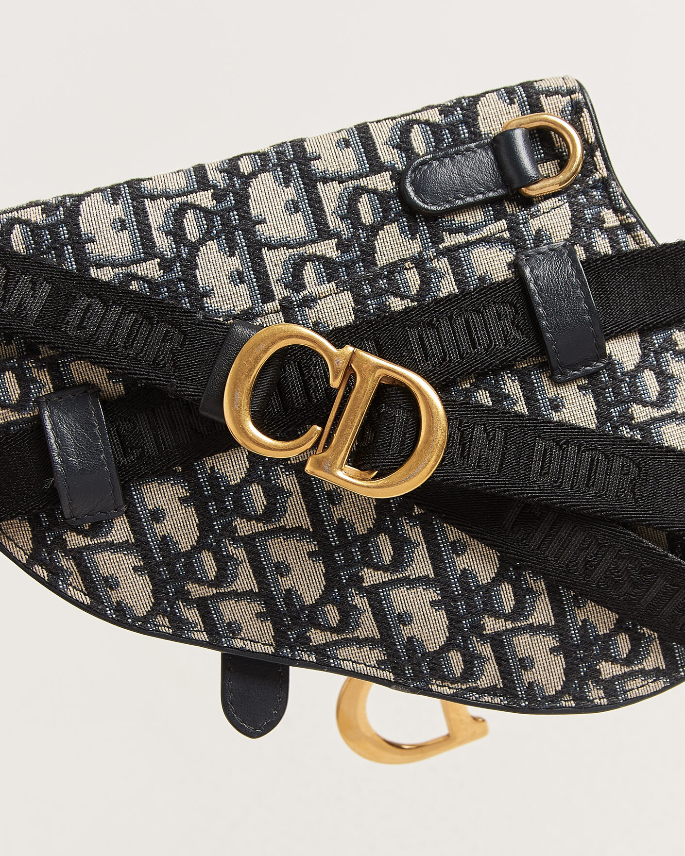Herre | Pre-Owned & Vintage Bags | Dior Pre-Owned | Saddle Belt Pouch Bag Oblique Jacquard Blue