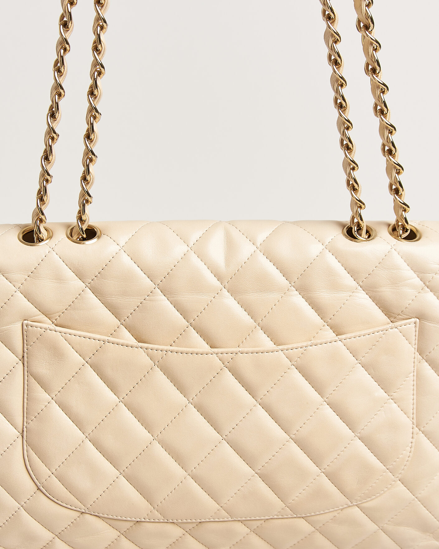 Herre | Pre-Owned & Vintage Bags | Chanel Pre-Owned | Classic Jumbo Single Flap Bag Lambskin Beige