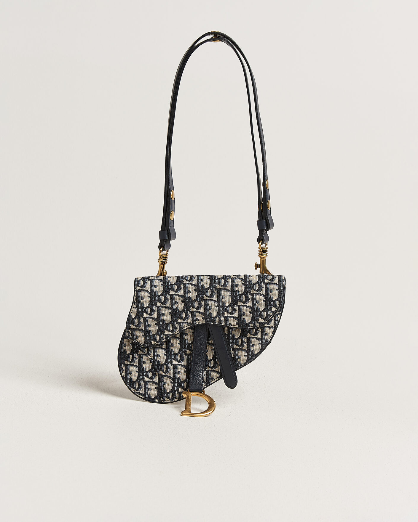 Herre | Pre-Owned & Vintage Bags | Dior Pre-Owned | Saddle Belt Bag Oblique Jacquard Blue