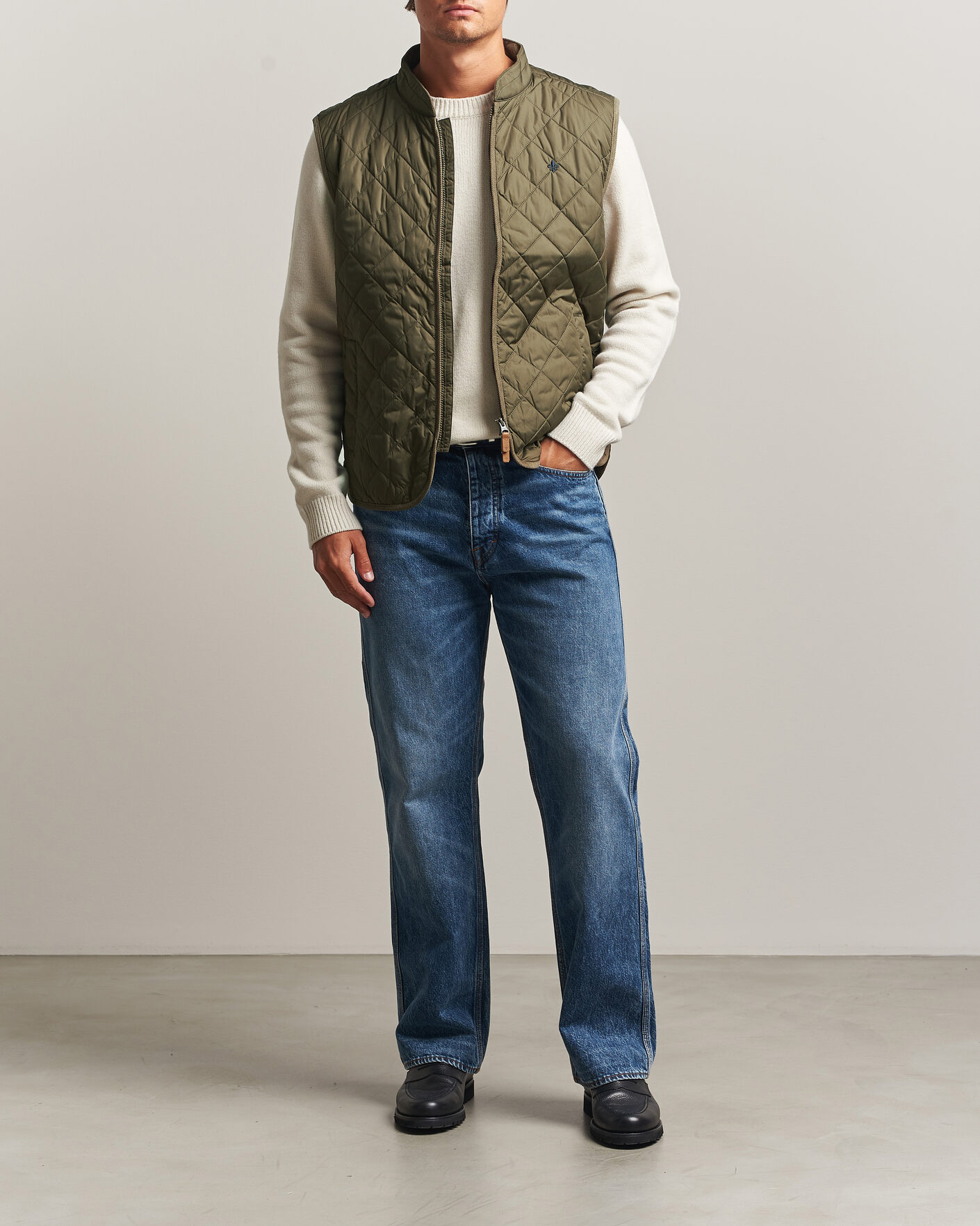 Herre | Veste | Morris | Teddy Quilted Vest Olive