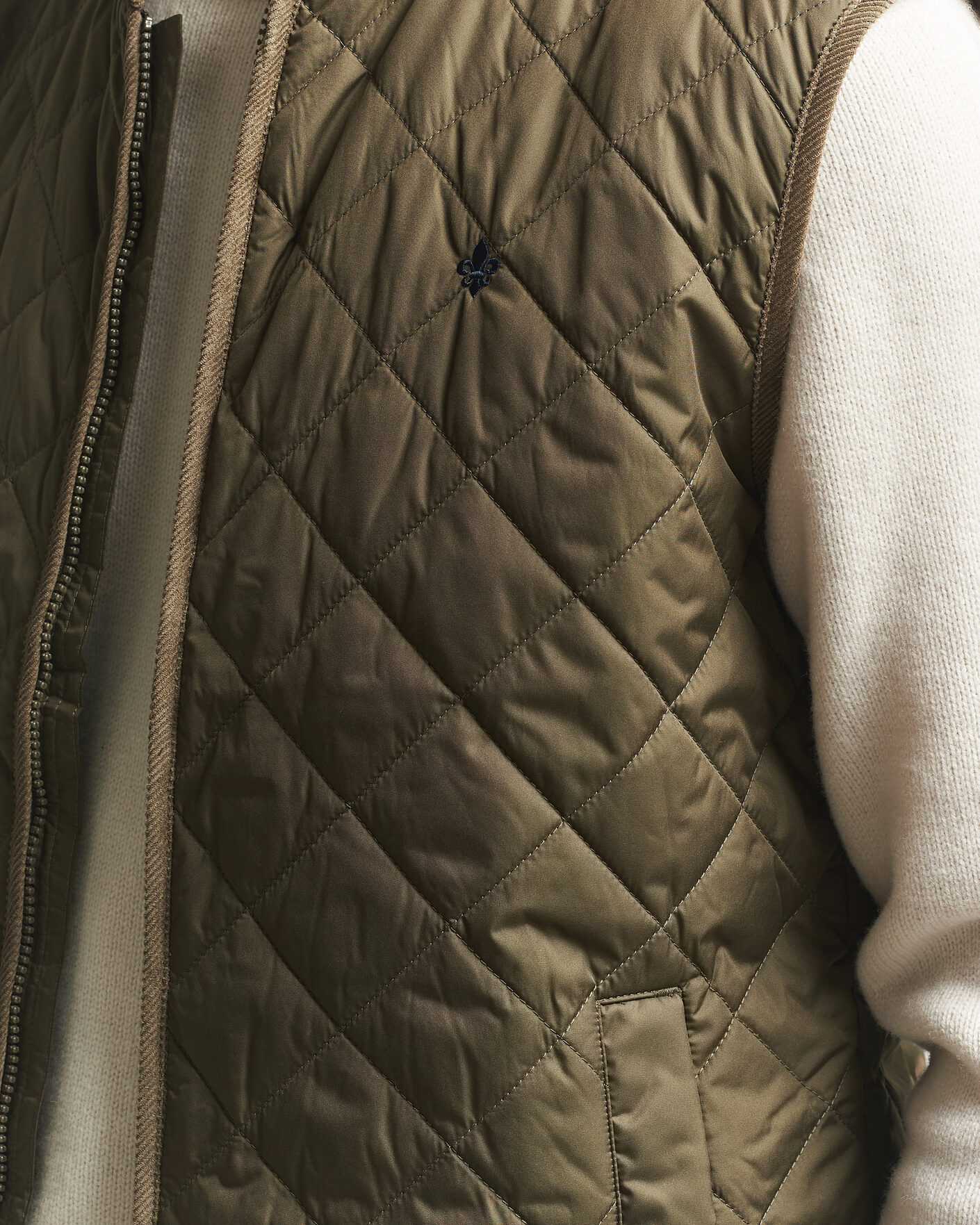 Herre | Veste | Morris | Teddy Quilted Vest Olive
