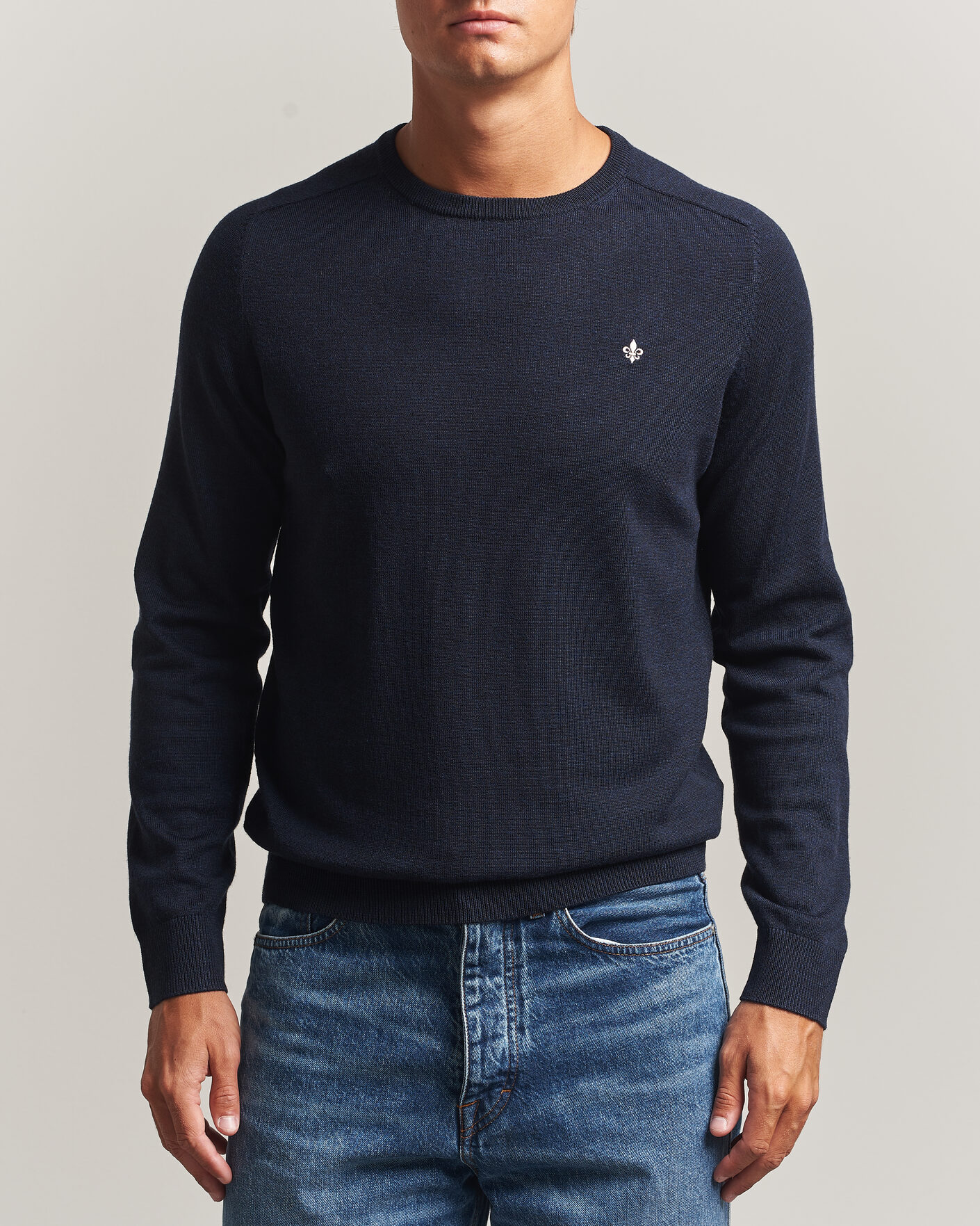 Herre | Trøjer | Morris | Merino O-Neck Navy