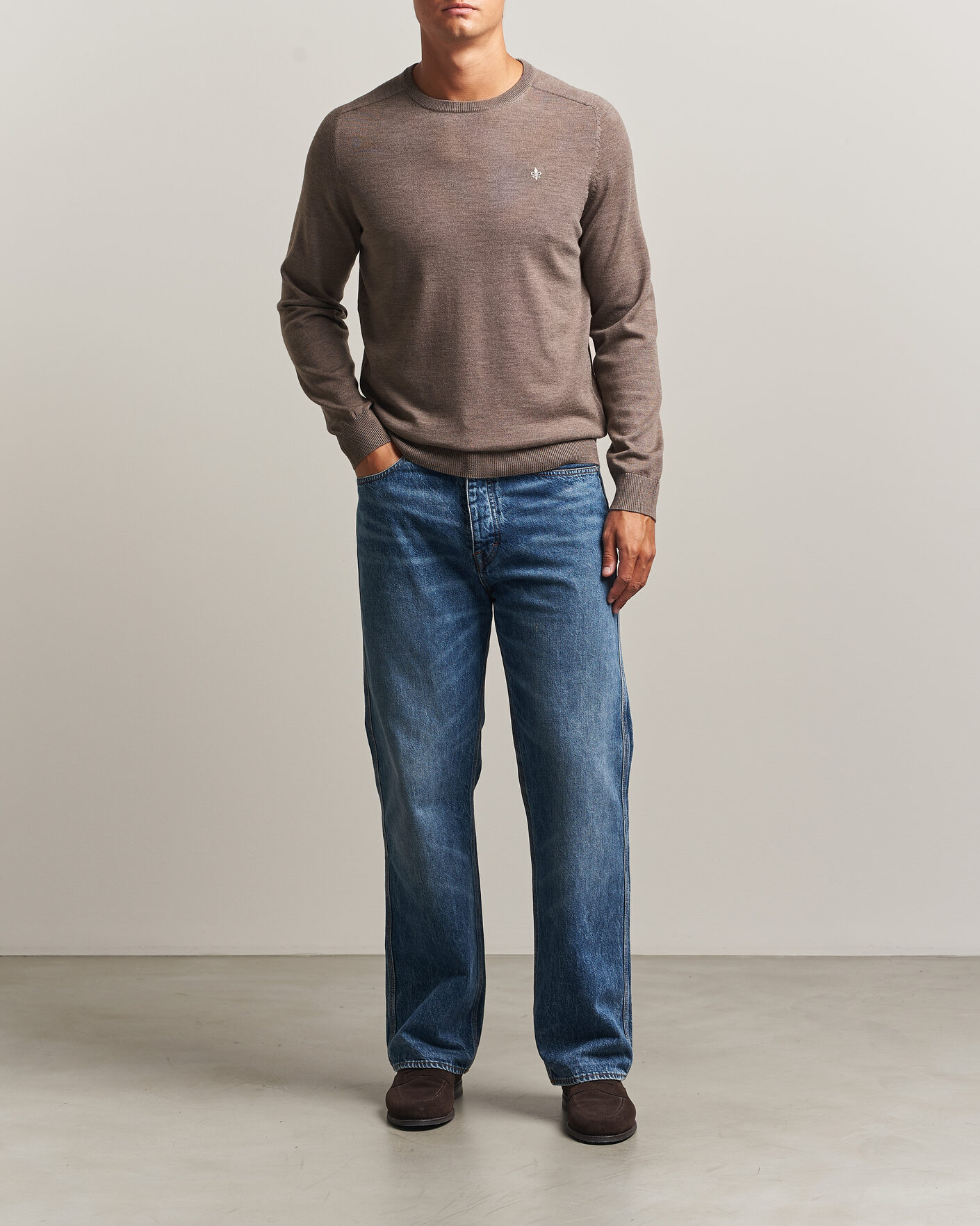 Herre | Trøjer | Morris | Merino O-Neck Brown