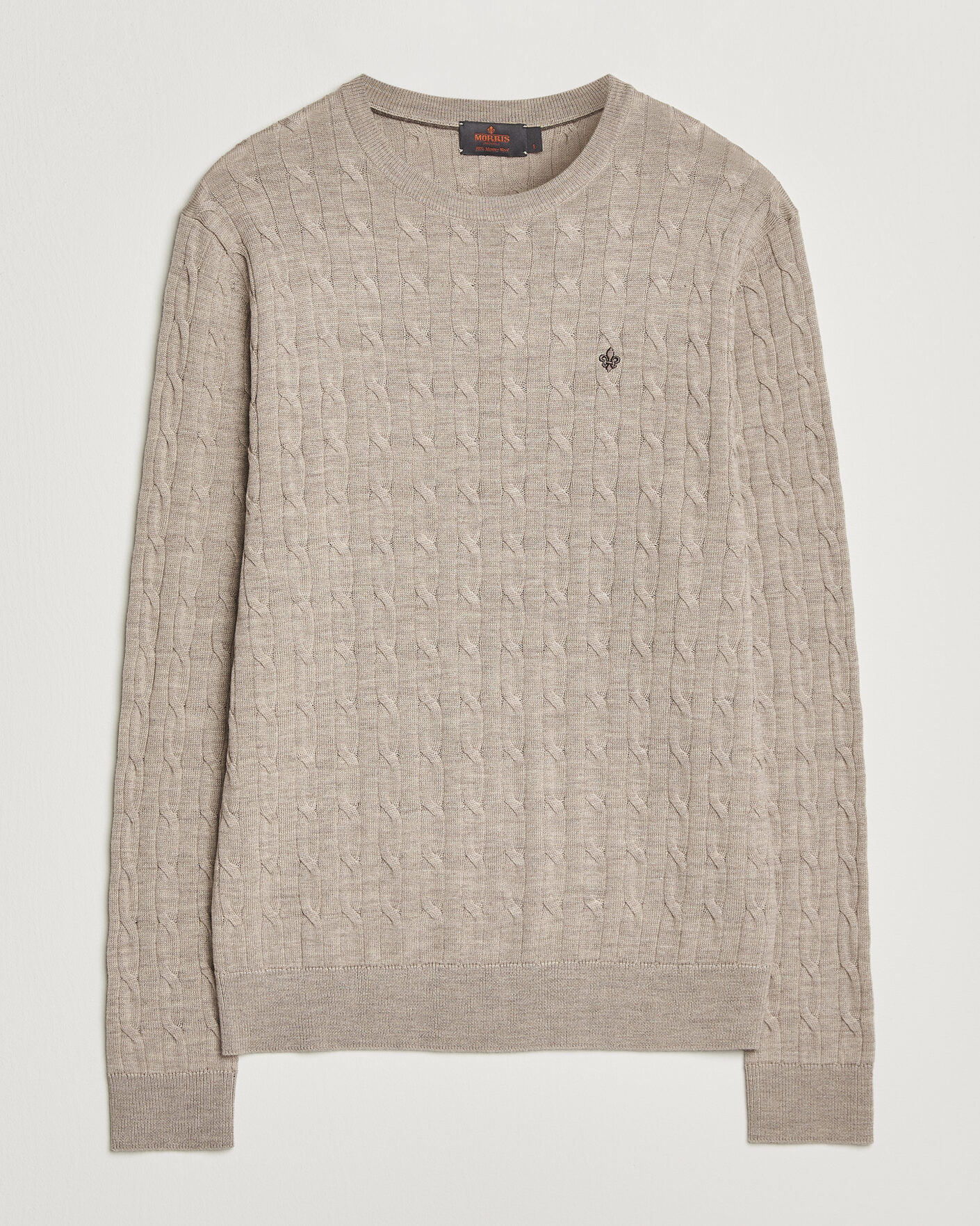 Herre | Trøjer | Morris | Merino Cable O-Neck Khaki
