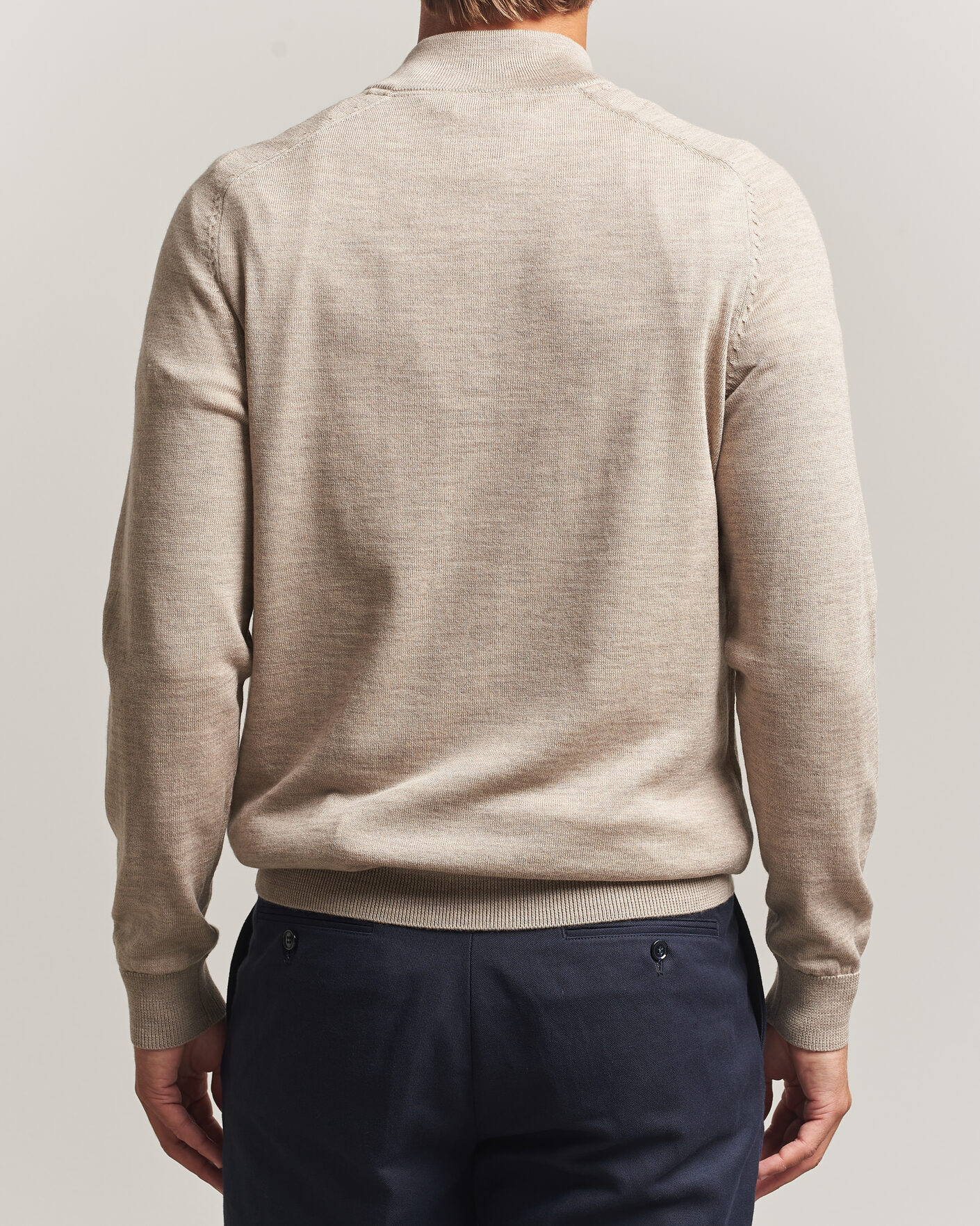 Herre | Trøjer | Morris | John Merino Half Zip Khaki