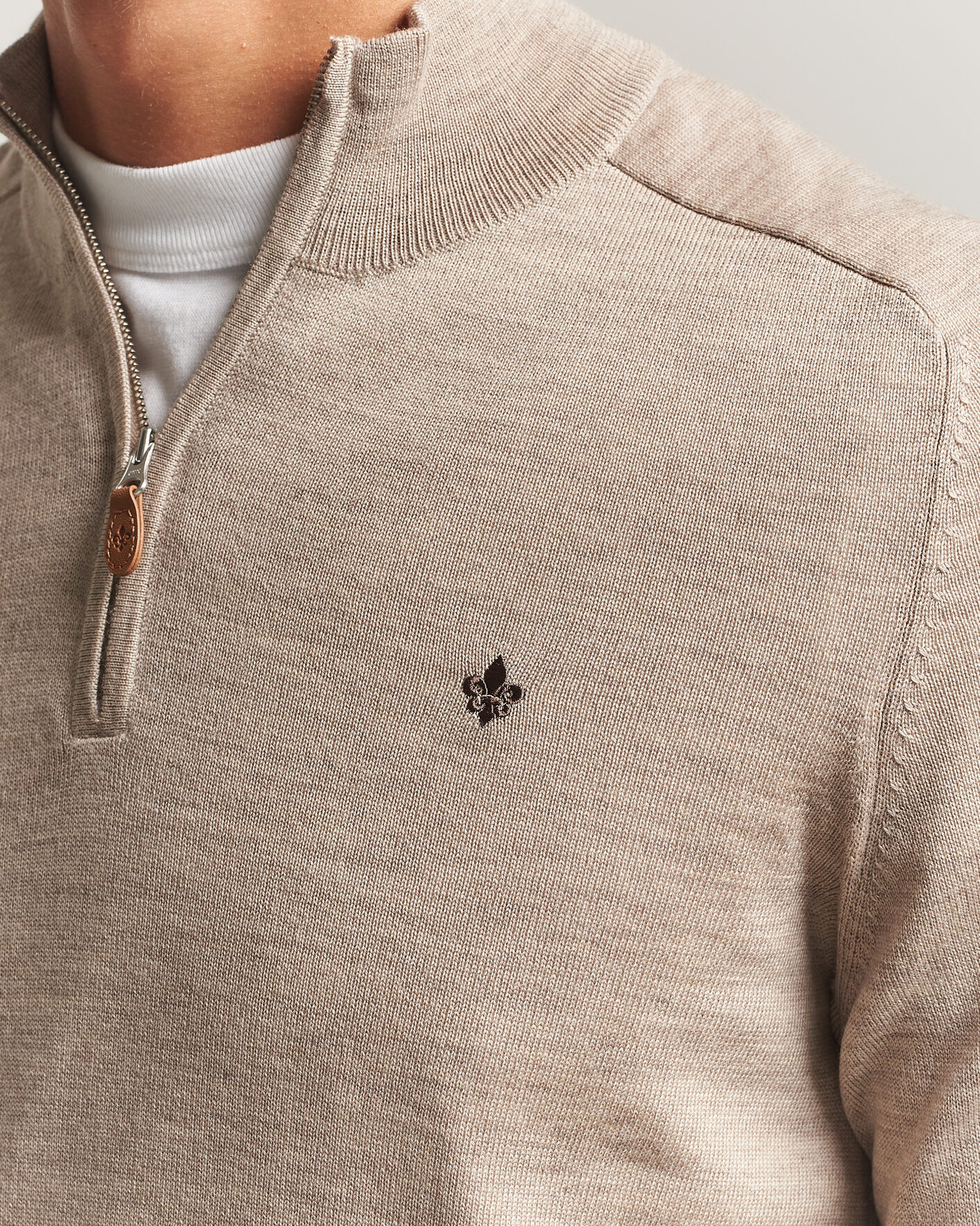 Herre | Trøjer | Morris | John Merino Half Zip Khaki