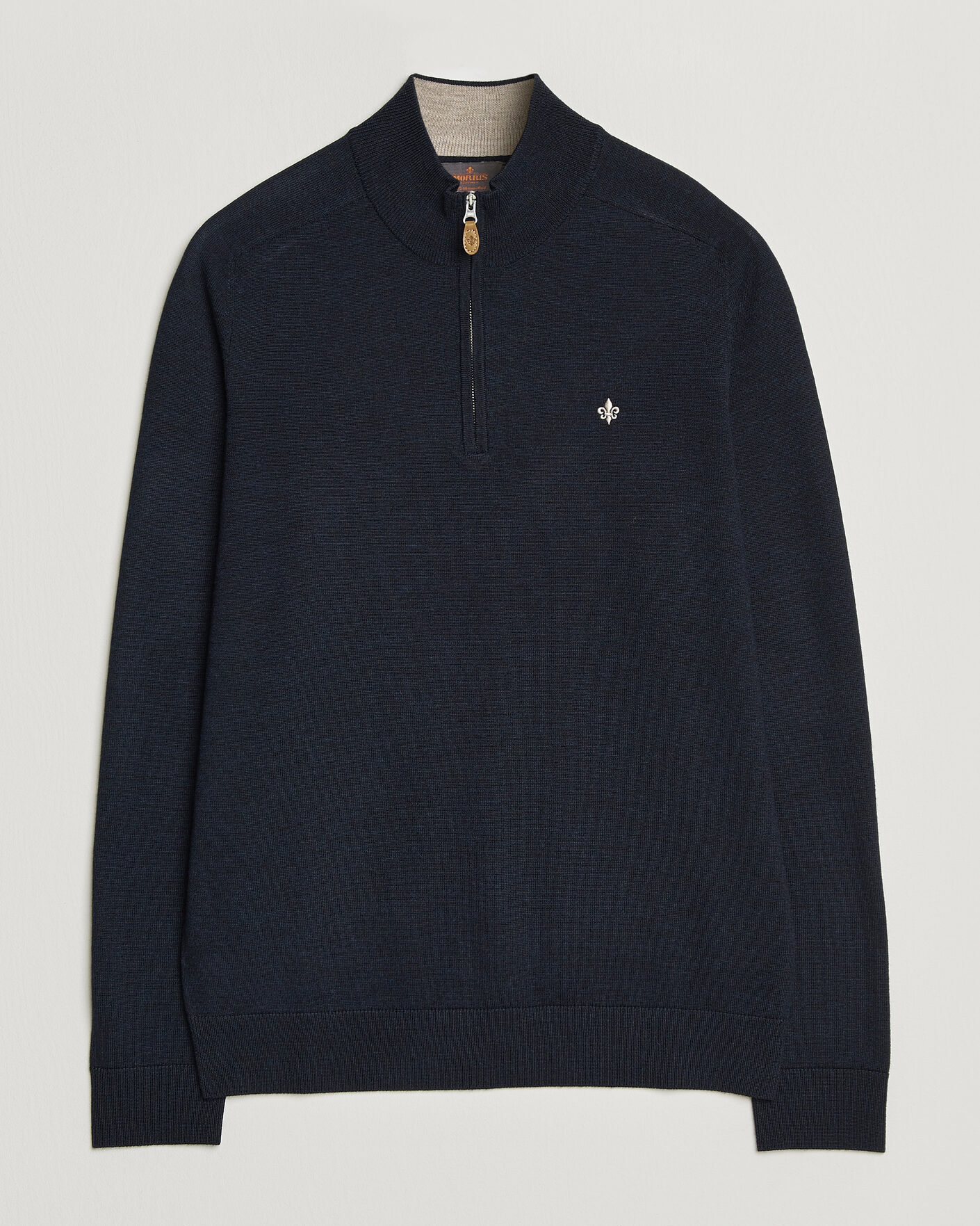 Herre | Trøjer | Morris | John Merino Half Zip Navy