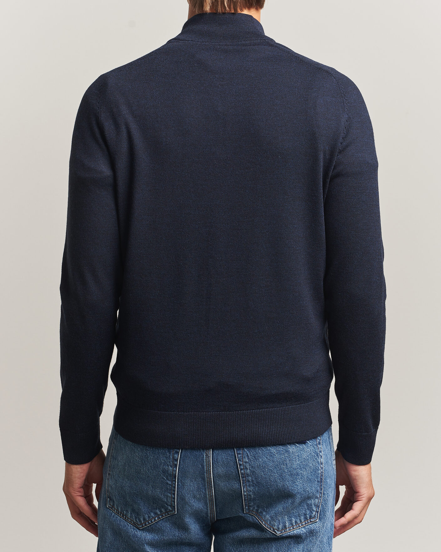Herre | Trøjer | Morris | John Merino Half Zip Navy