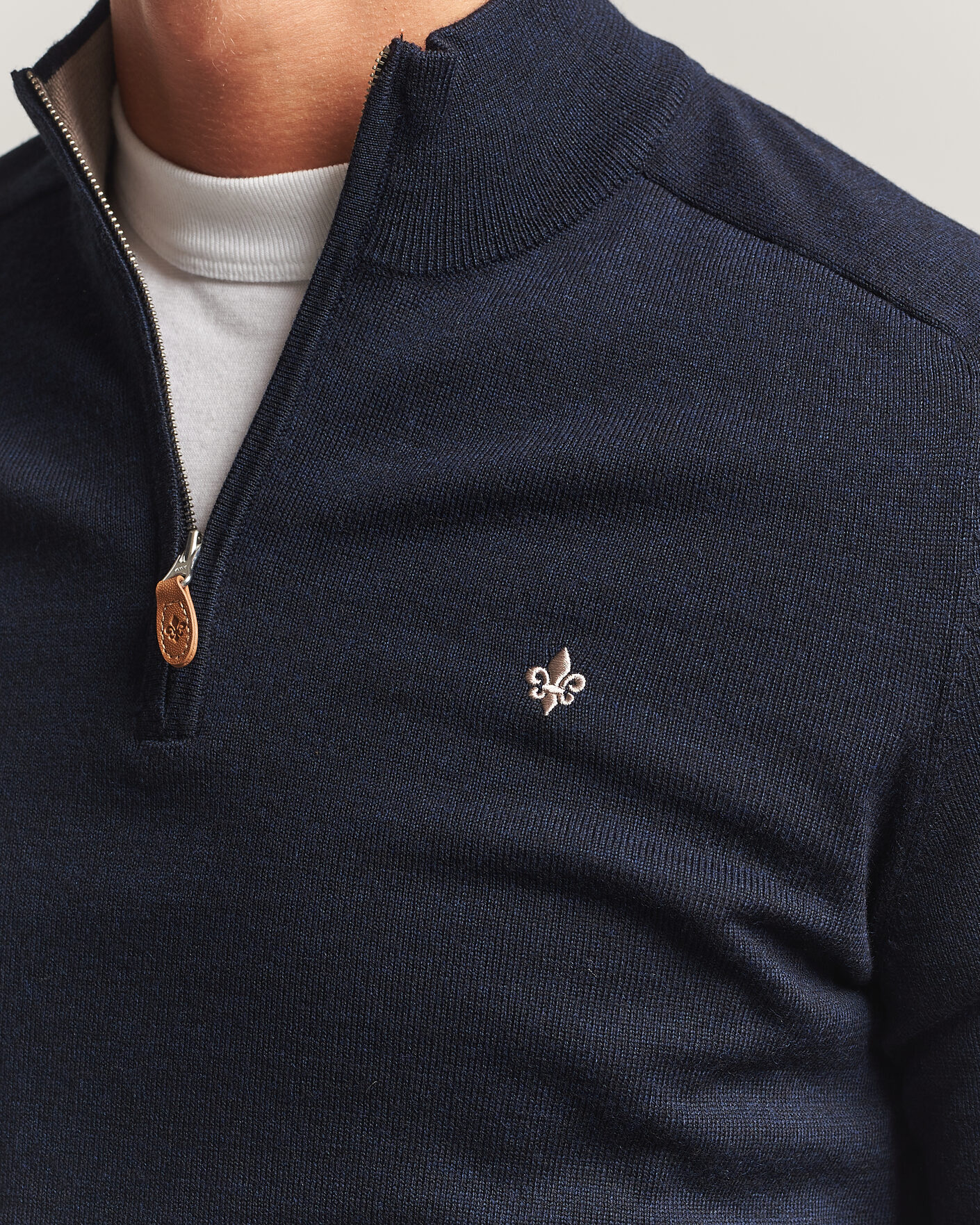 Herre | Trøjer | Morris | John Merino Half Zip Navy