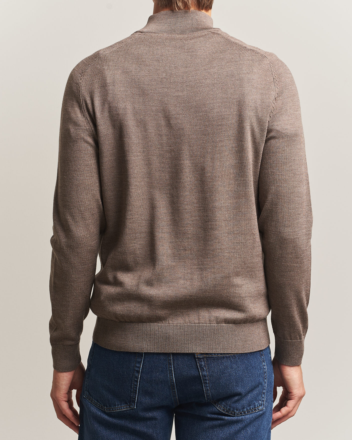 Herre | Trøjer | Morris | John Merino Half Zip Brown