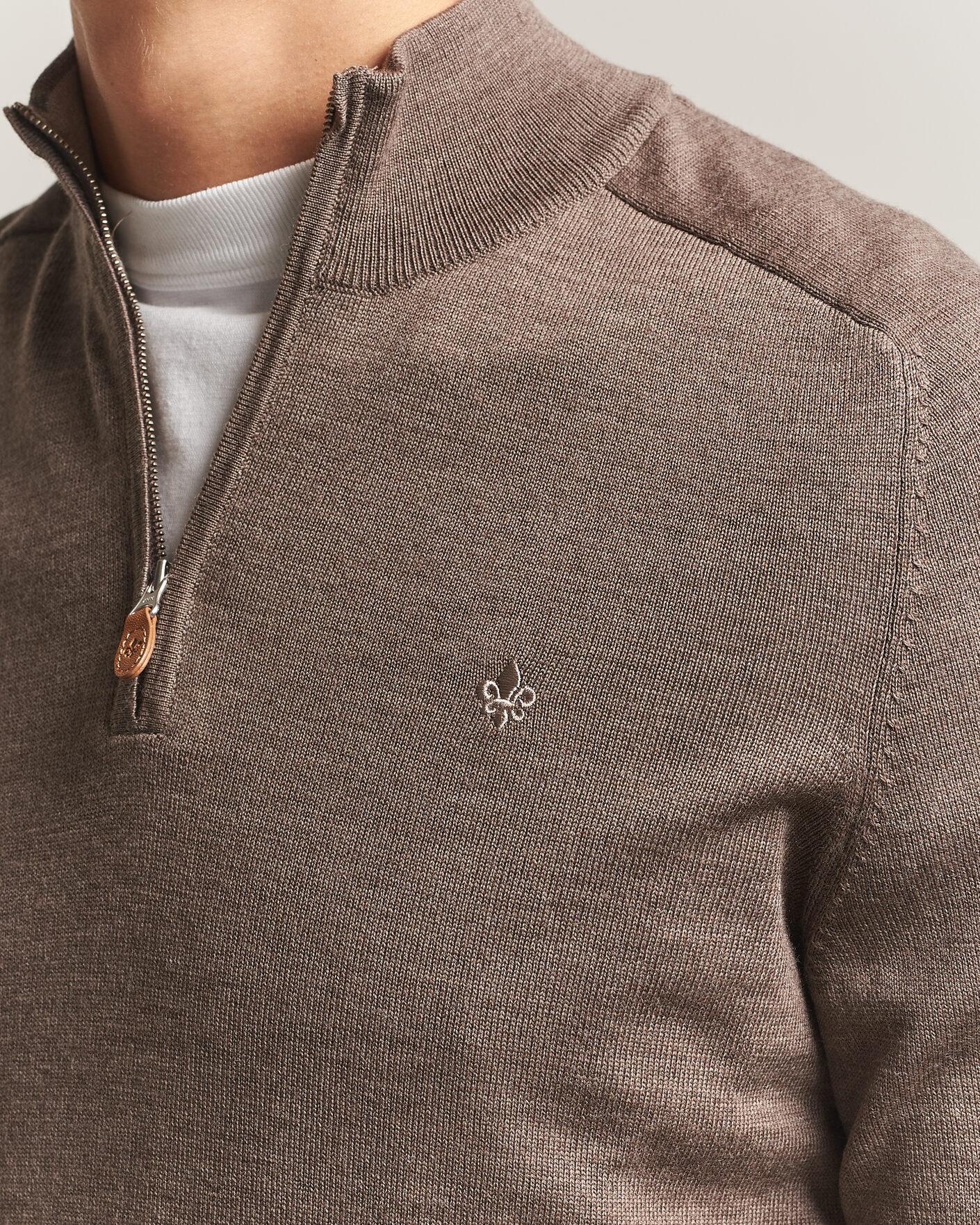 Herre | Trøjer | Morris | John Merino Half Zip Brown
