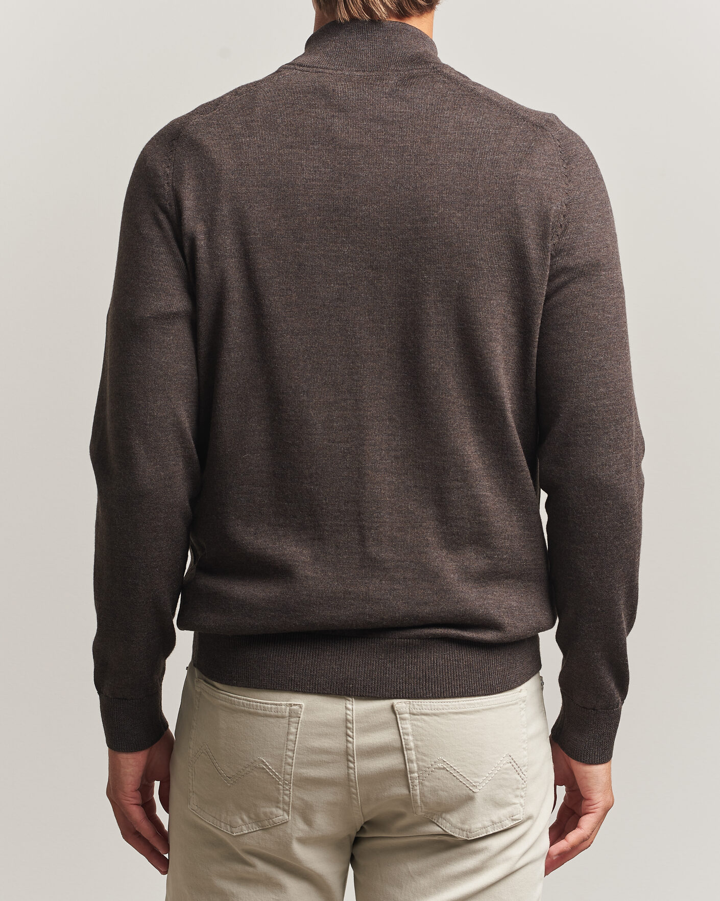 Herre | Trøjer | Morris | John Merino Half Zip Brown