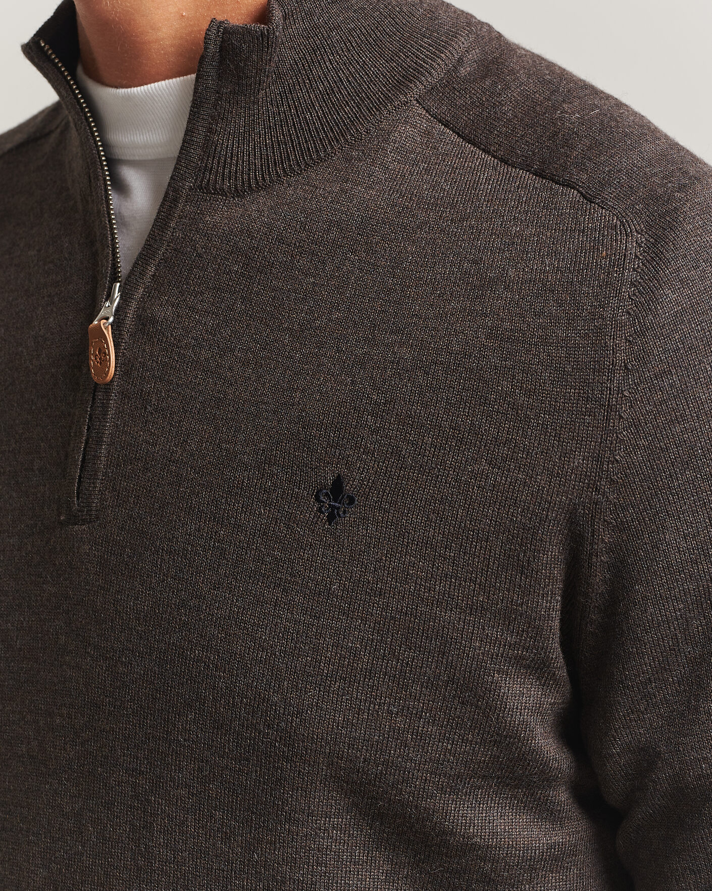 Herre | Trøjer | Morris | John Merino Half Zip Brown