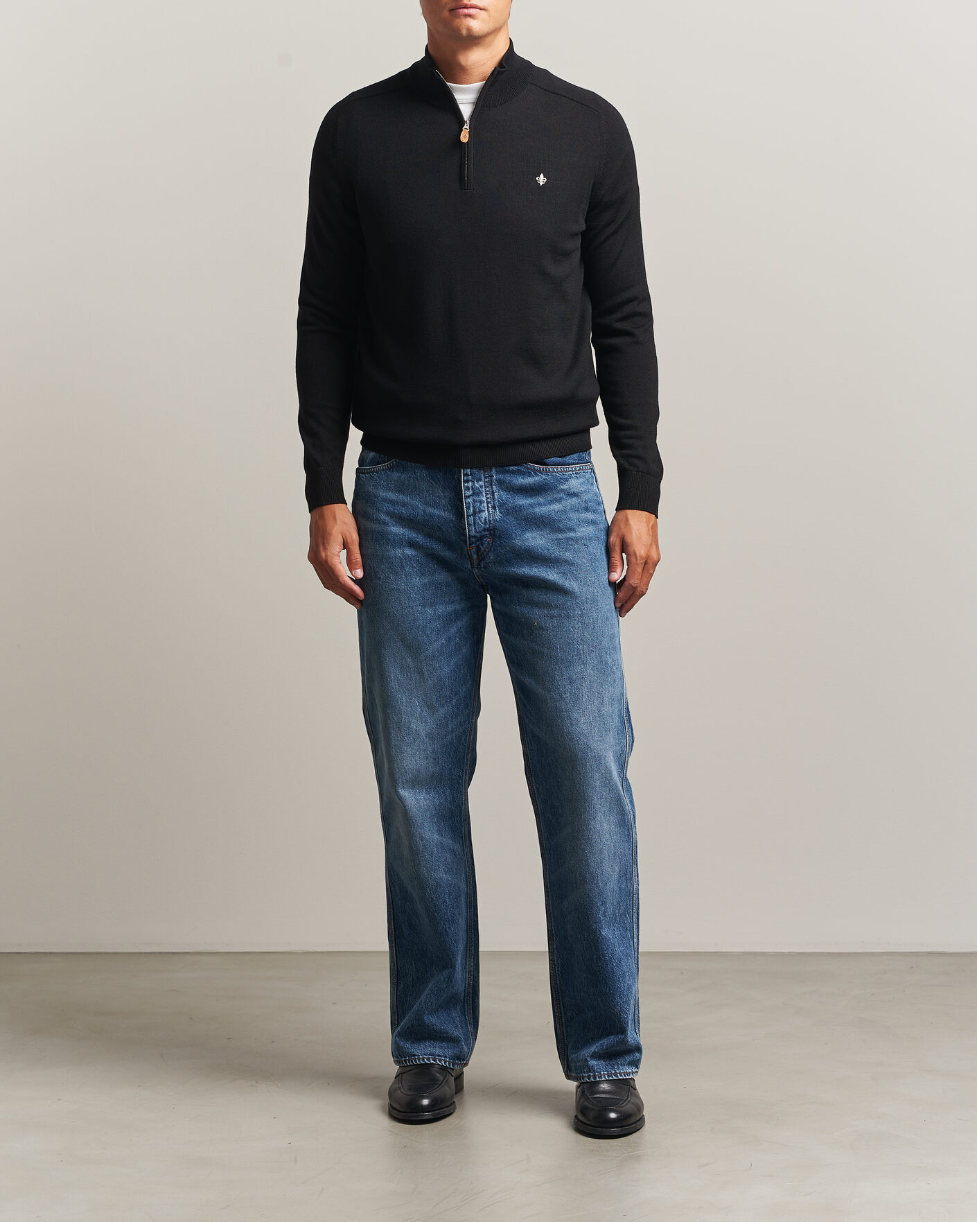 Herre | Trøjer | Morris | John Merino Half Zip Black