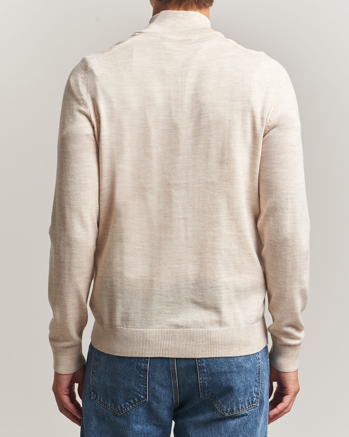 Herre | Trøjer | Morris | John Merino Half Zip Off White