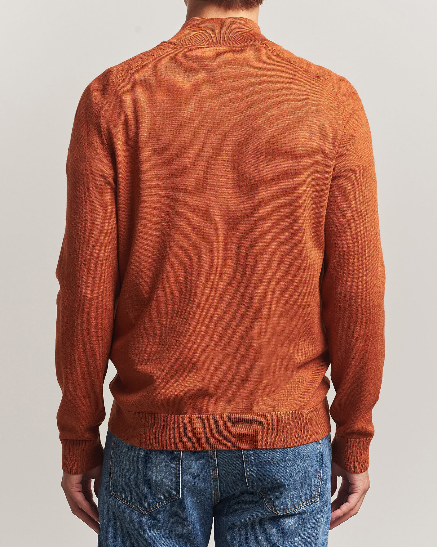 Herre | Trøjer | Morris | John Merino Half Zip Orange