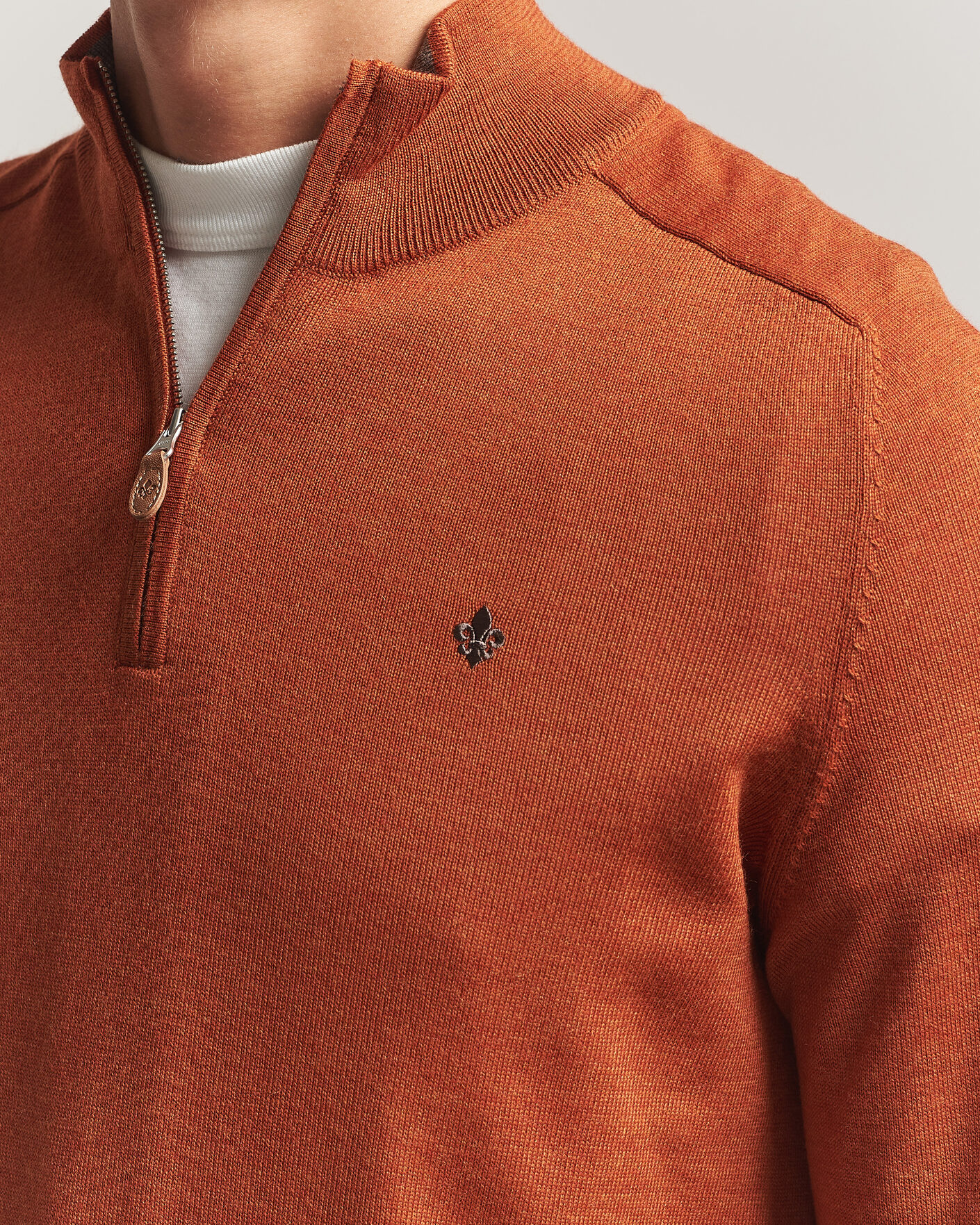 Herre | Trøjer | Morris | John Merino Half Zip Orange