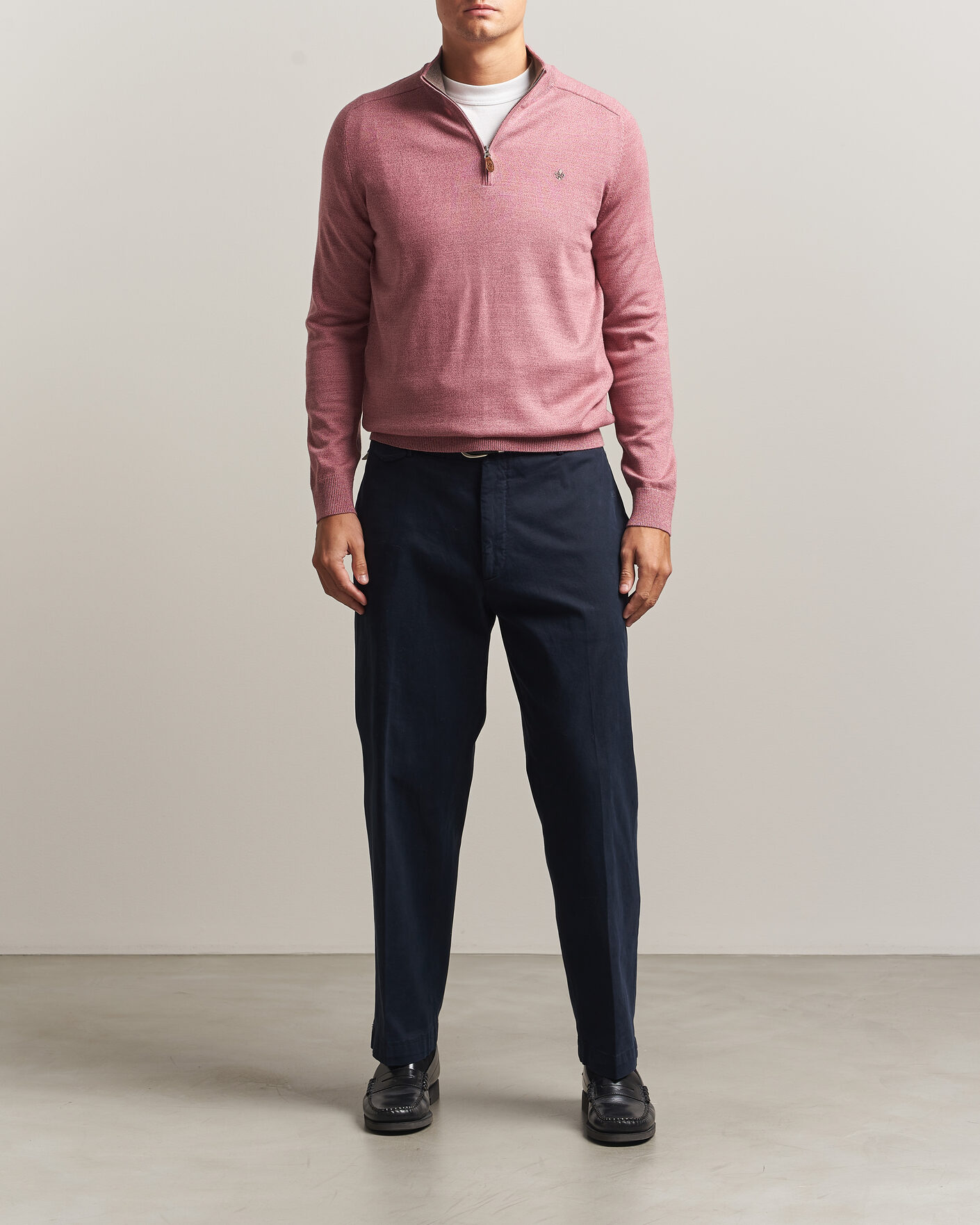 Herre | Trøjer | Morris | John Merino Half Zip Cerise