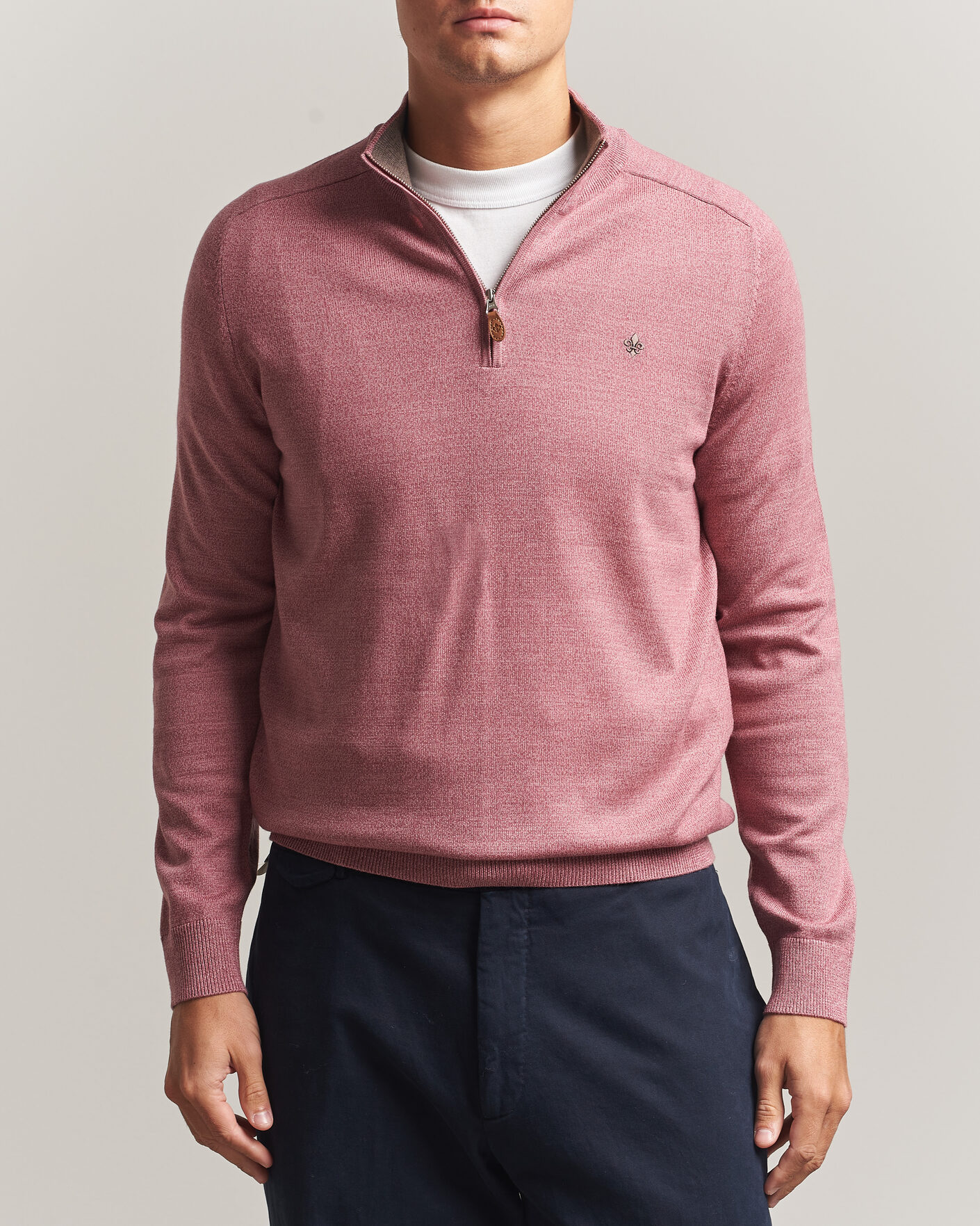 Herre | Trøjer | Morris | John Merino Half Zip Cerise