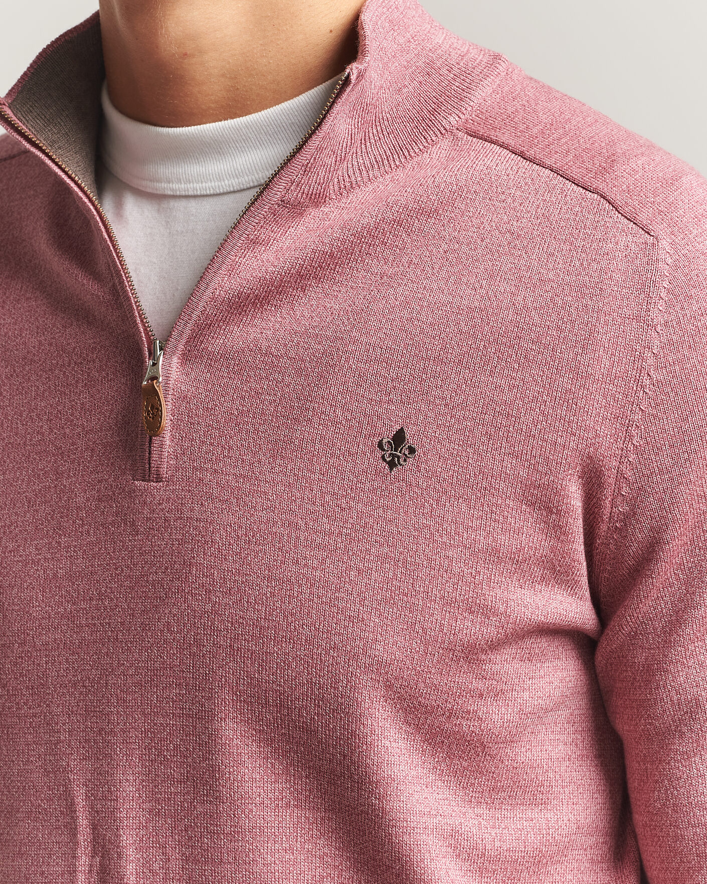 Herre | Trøjer | Morris | John Merino Half Zip Cerise