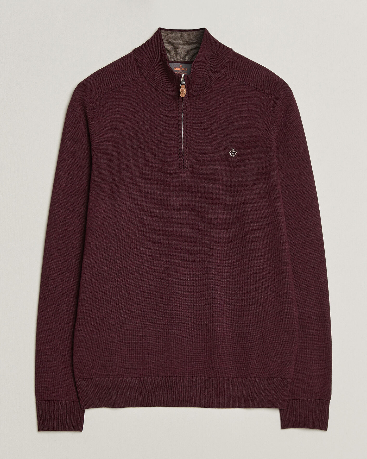 Herre | Trøjer | Morris | John Merino Half Zip Wine Red
