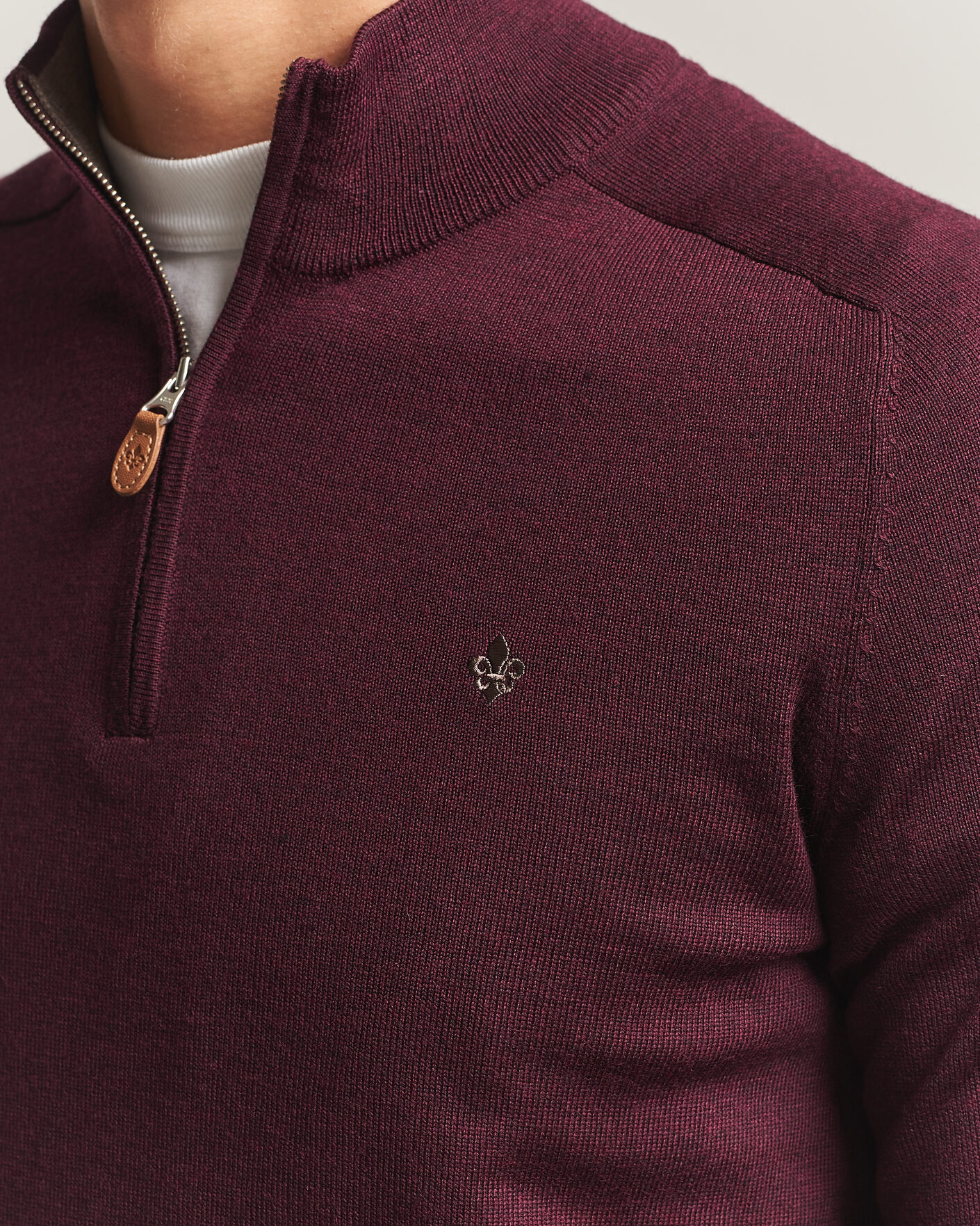 Herre | Trøjer | Morris | John Merino Half Zip Wine Red