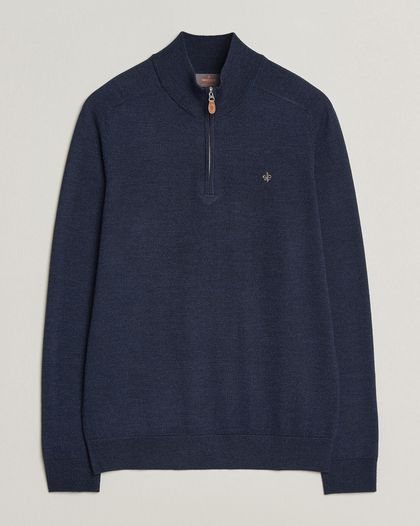 Herre | Trøjer | Morris | John Merino Half Zip Ocean Blue