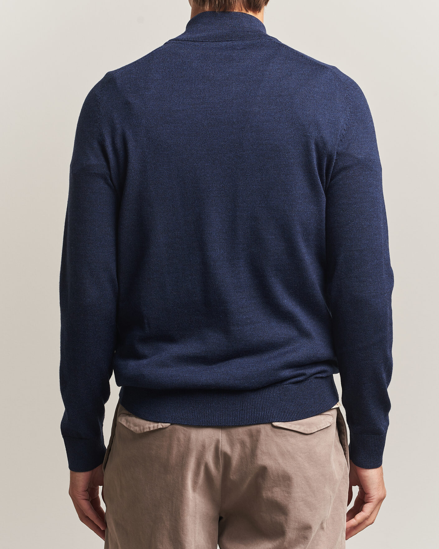 Herre | Trøjer | Morris | John Merino Half Zip Ocean Blue