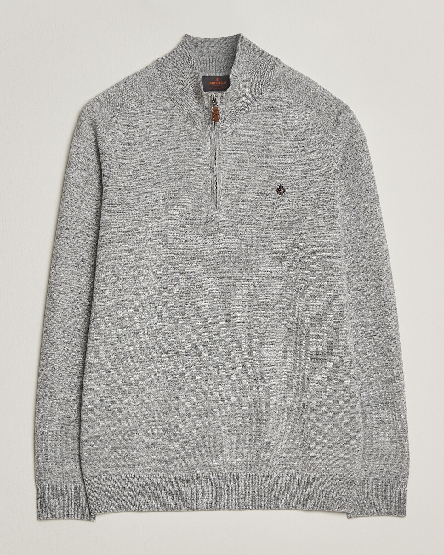 Herre | Trøjer | Morris | John Merino Half Zip Mid Grey