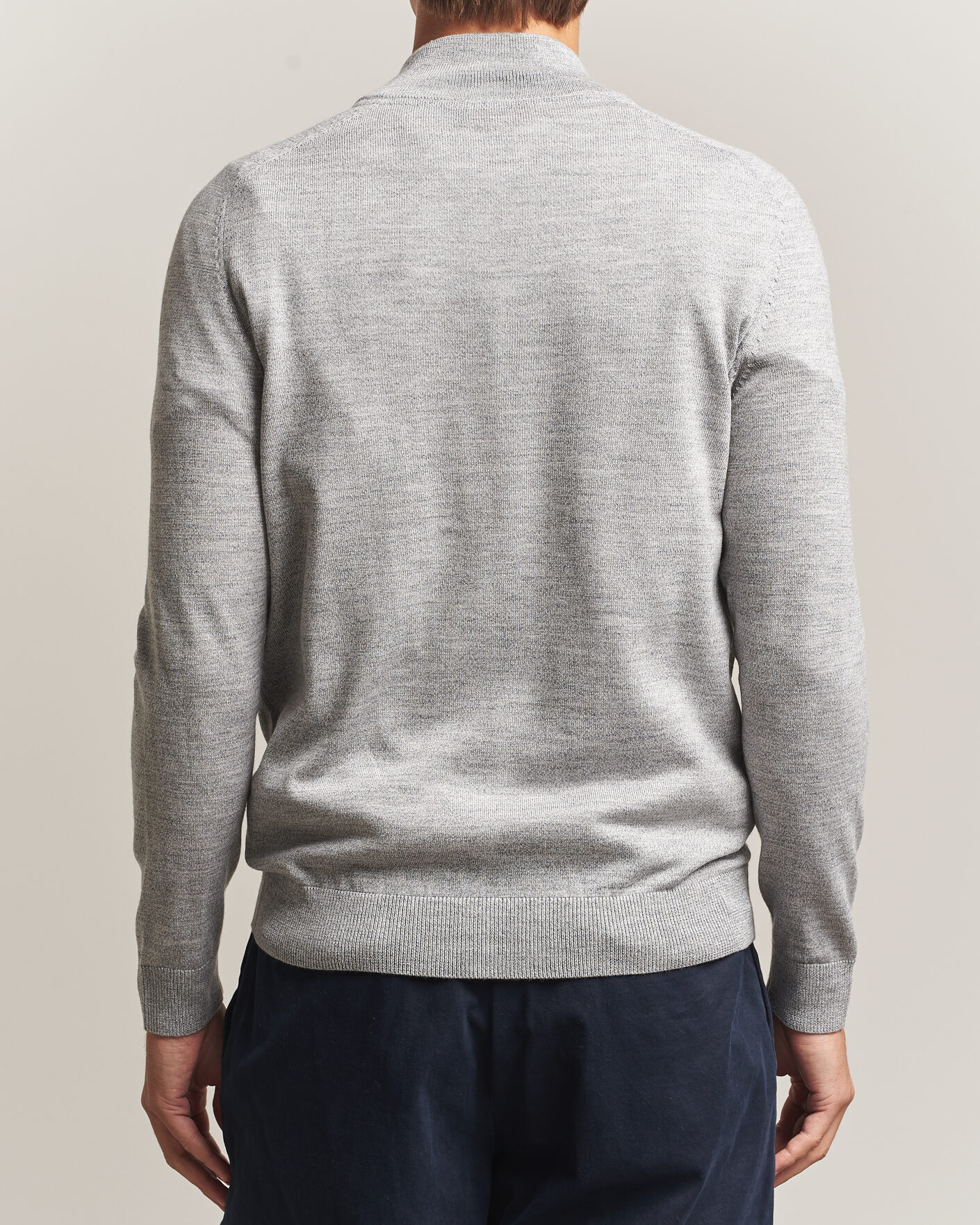 Herre | Trøjer | Morris | John Merino Half Zip Mid Grey