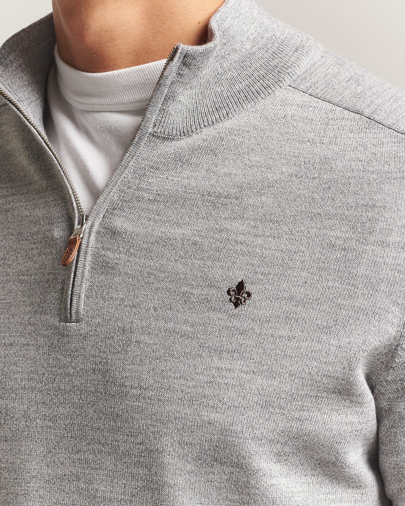 Herre | Trøjer | Morris | John Merino Half Zip Mid Grey