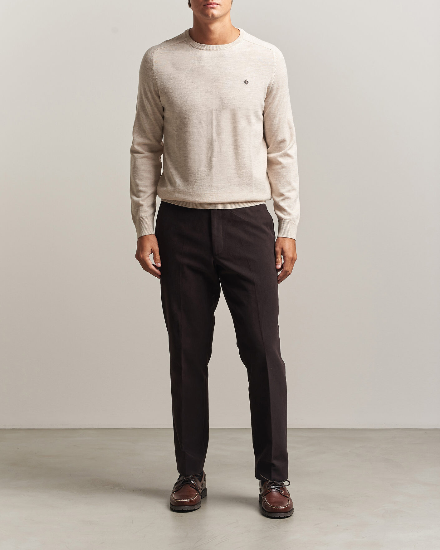 Herre | Trøjer | Morris | Merino O-Neck Off White