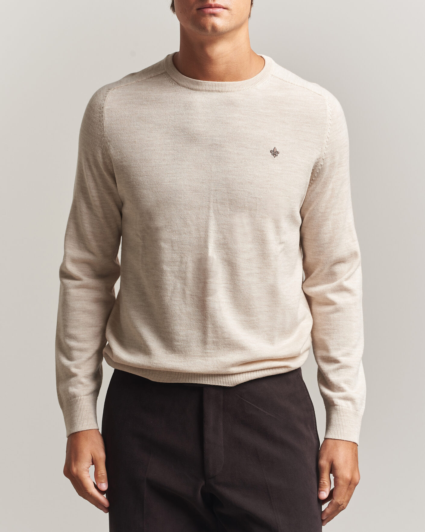 Herre | Trøjer | Morris | Merino O-Neck Off White