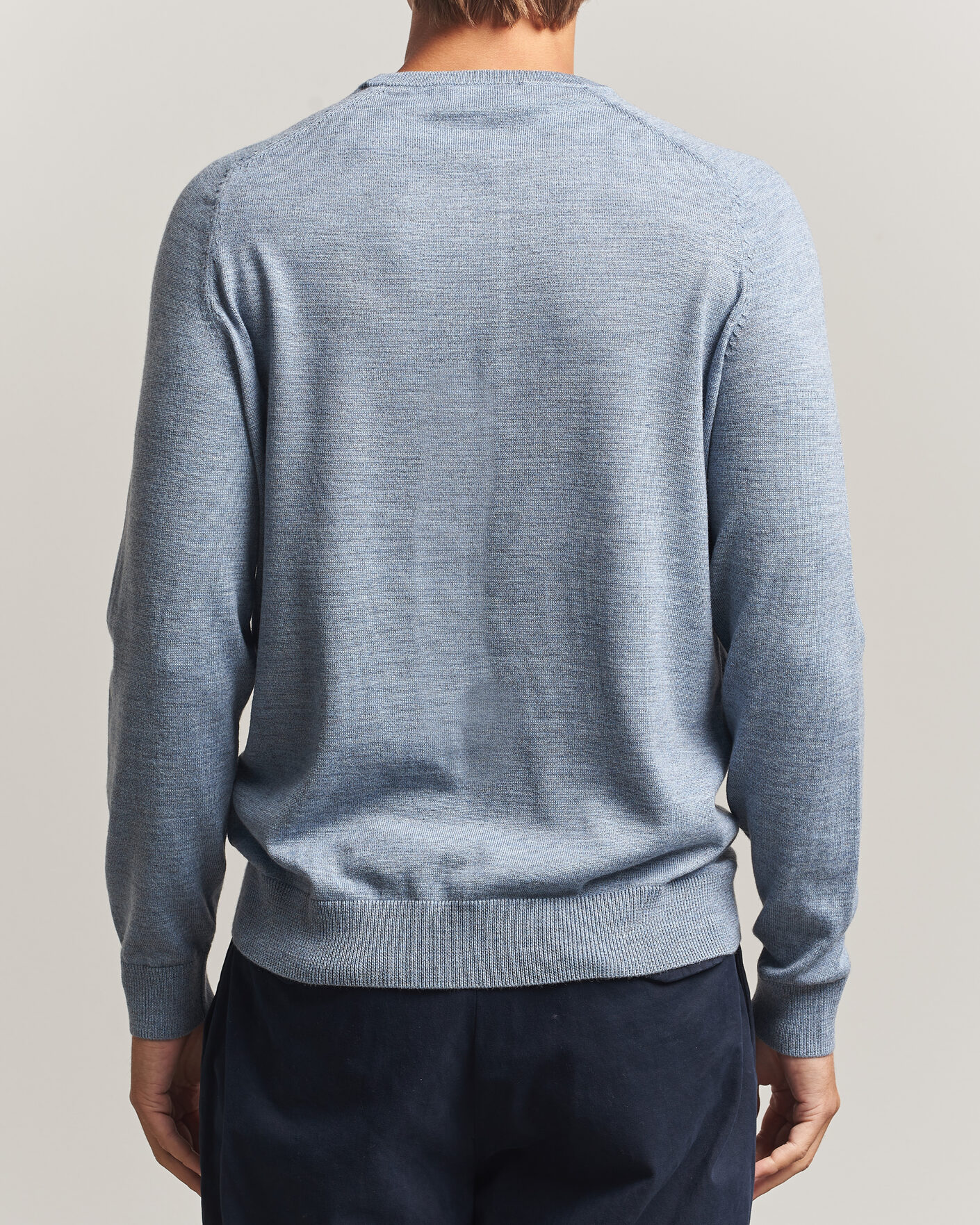 Herre | Trøjer | Morris | Merino O-Neck Light Blue