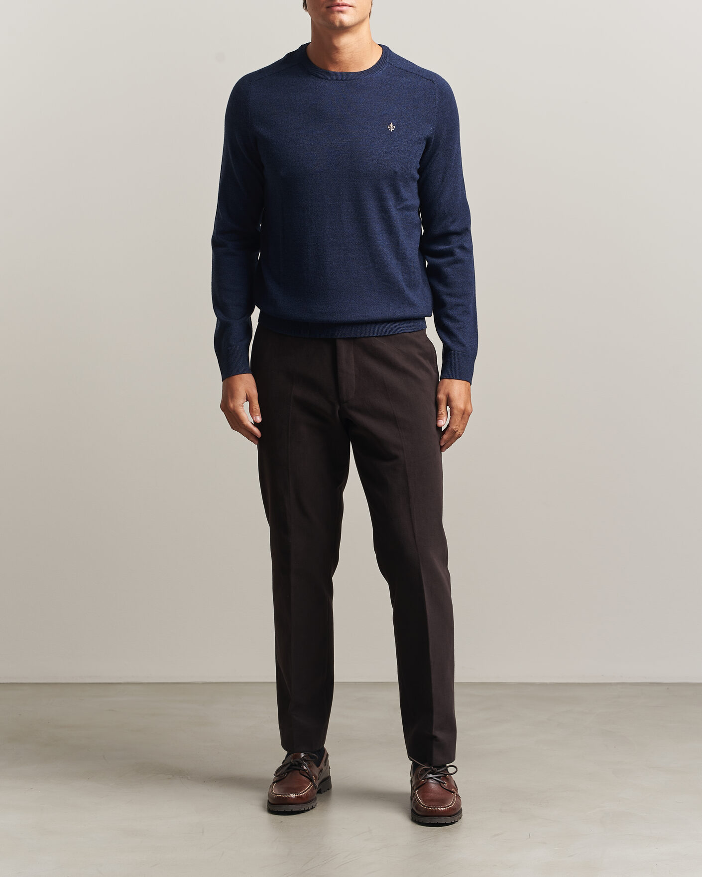 Herre | Trøjer | Morris | Merino O-Neck Navy