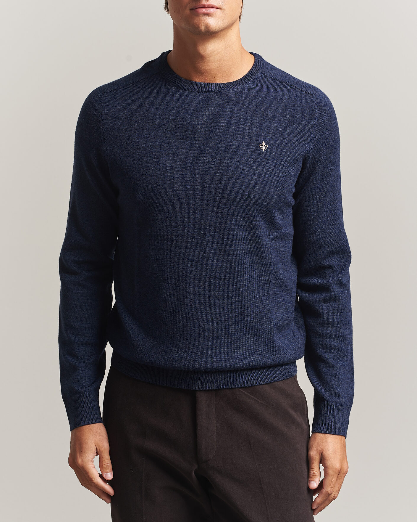 Herre | Trøjer | Morris | Merino O-Neck Navy