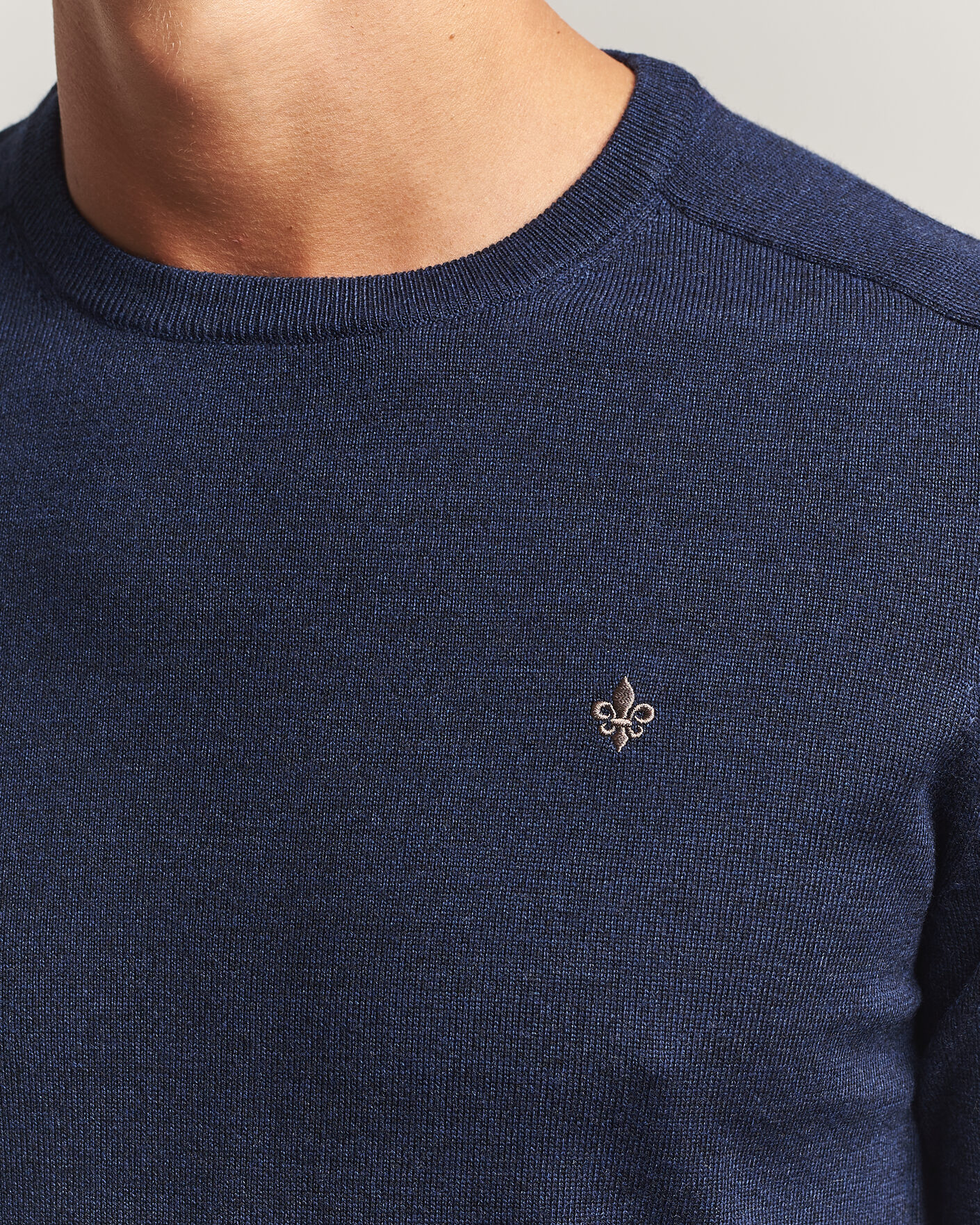 Herre | Trøjer | Morris | Merino O-Neck Navy