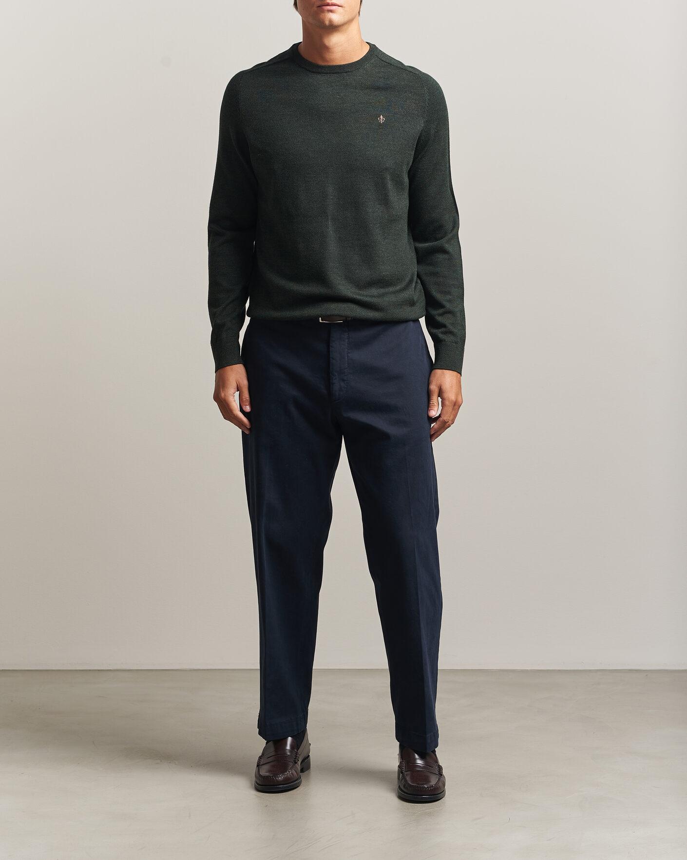 Herre | Trøjer | Morris | Merino O-Neck Olive