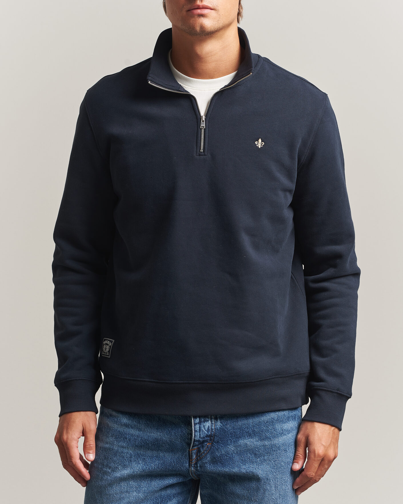 Herre | Trøjer | Morris | Brandon Lily Half Zip Old Blue